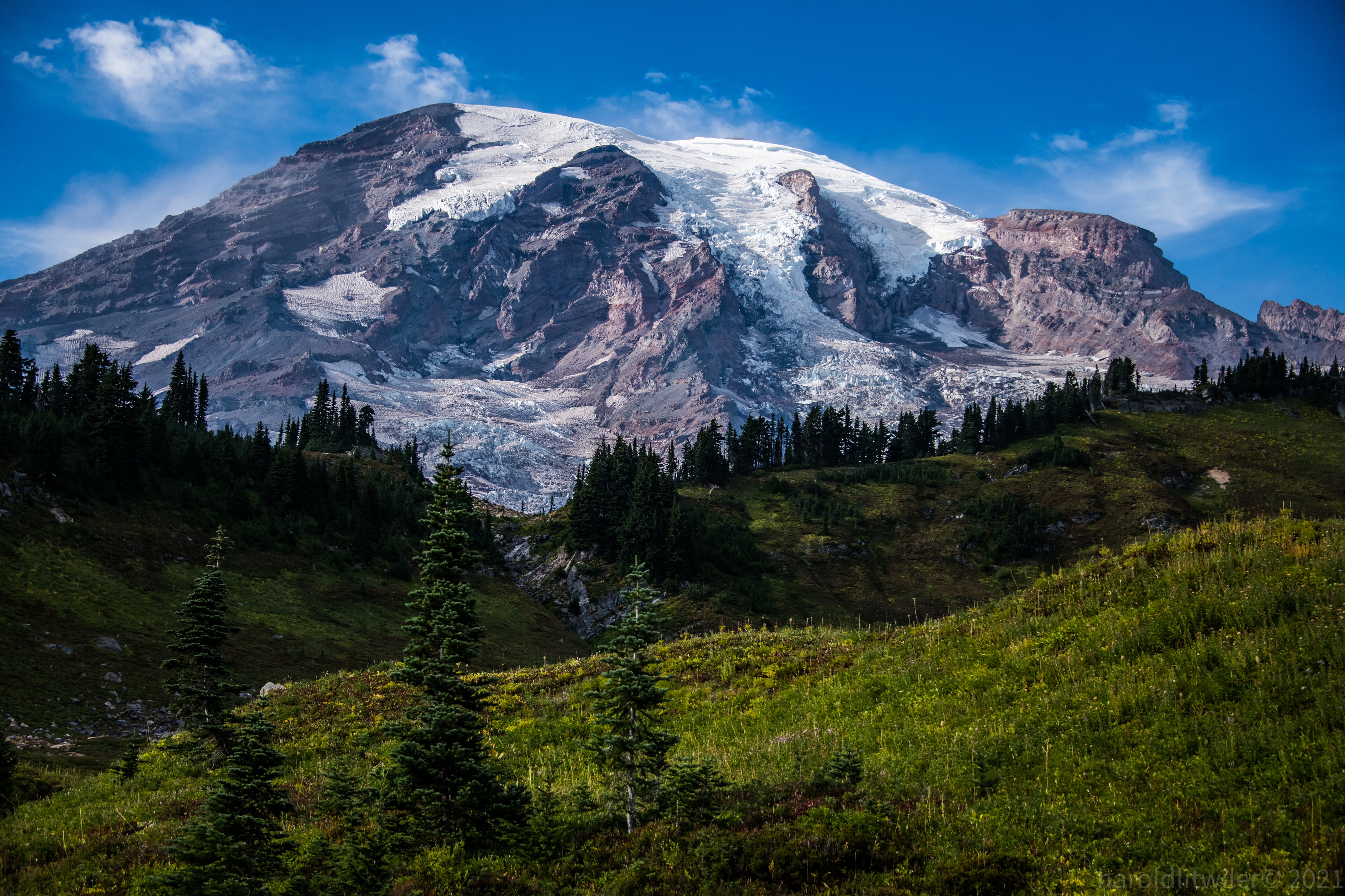 Mountains Snow Hills Trees Landscape Nature