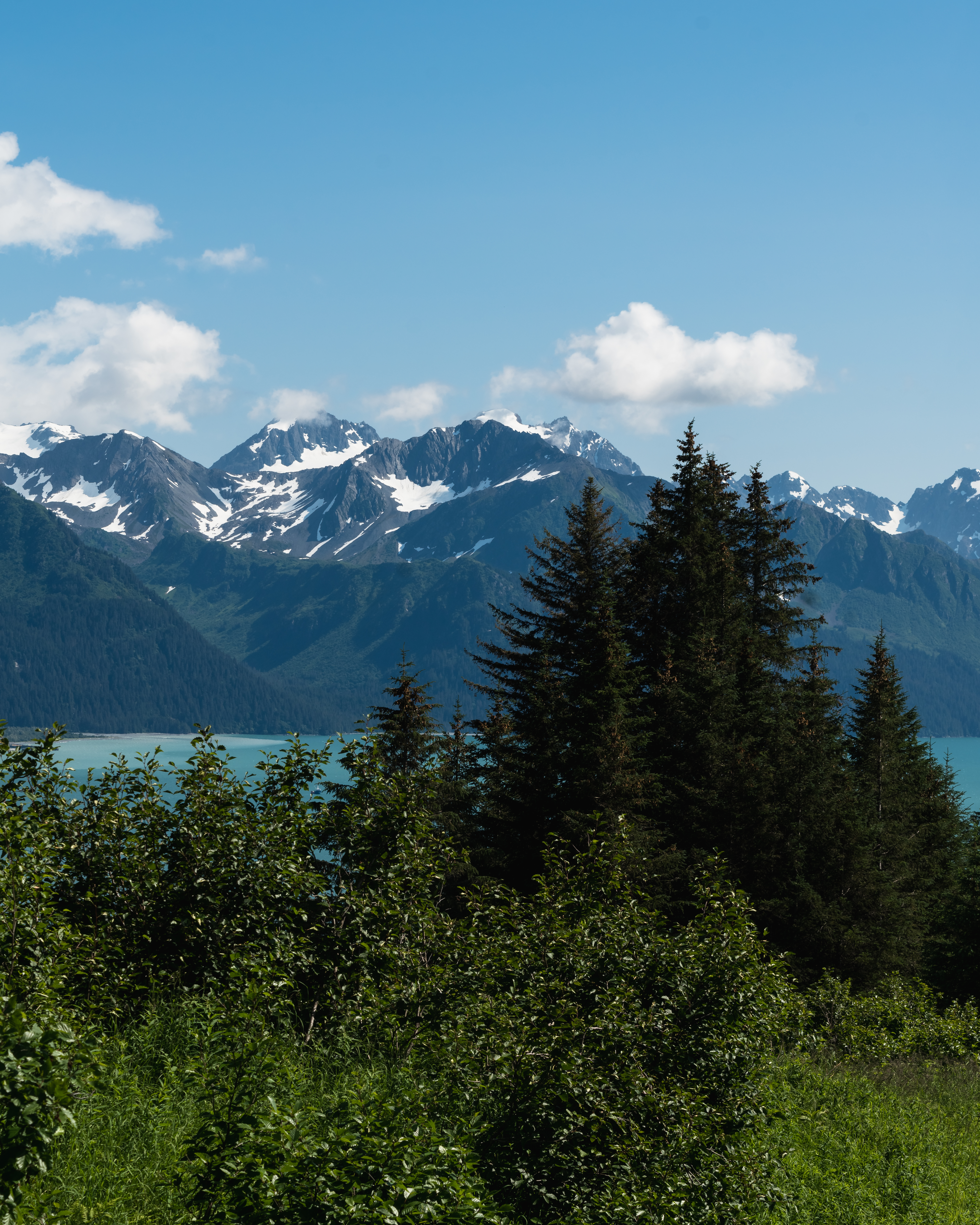 Mountains Snow Trees Lake Nature