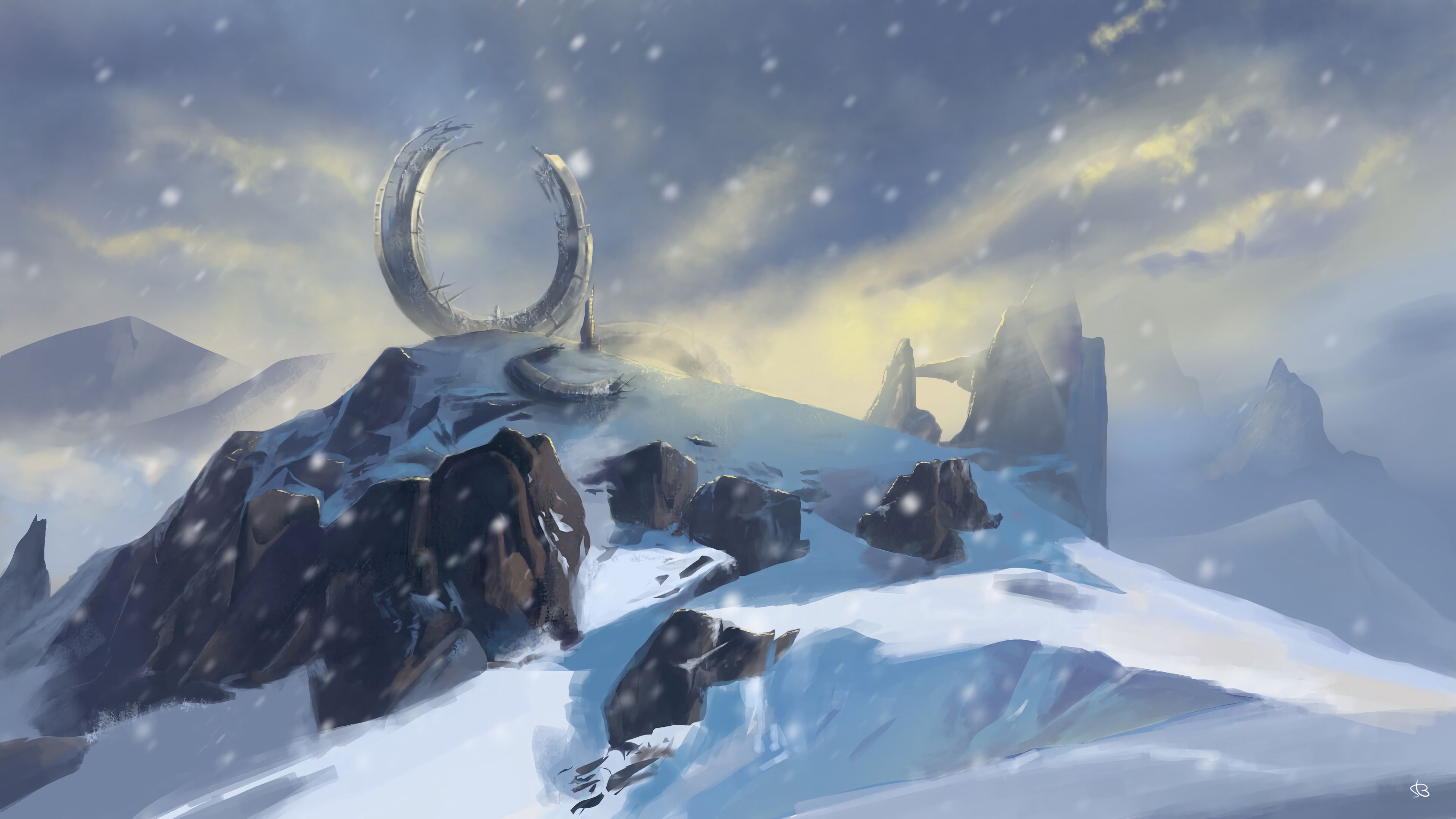 Mountains Snow Winter Portal Art