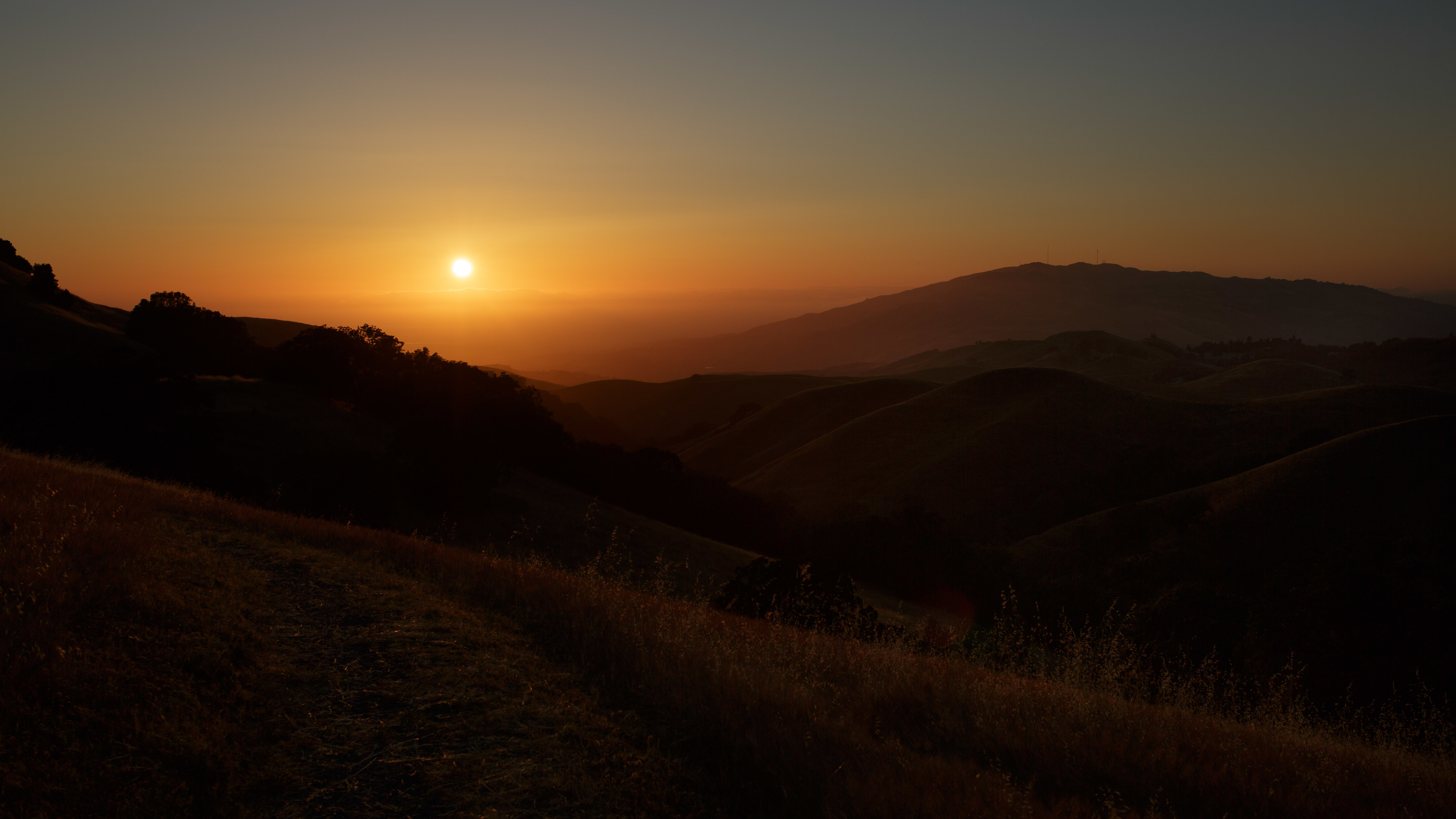 Mountains Sunset Sun Dusk Evening Dark