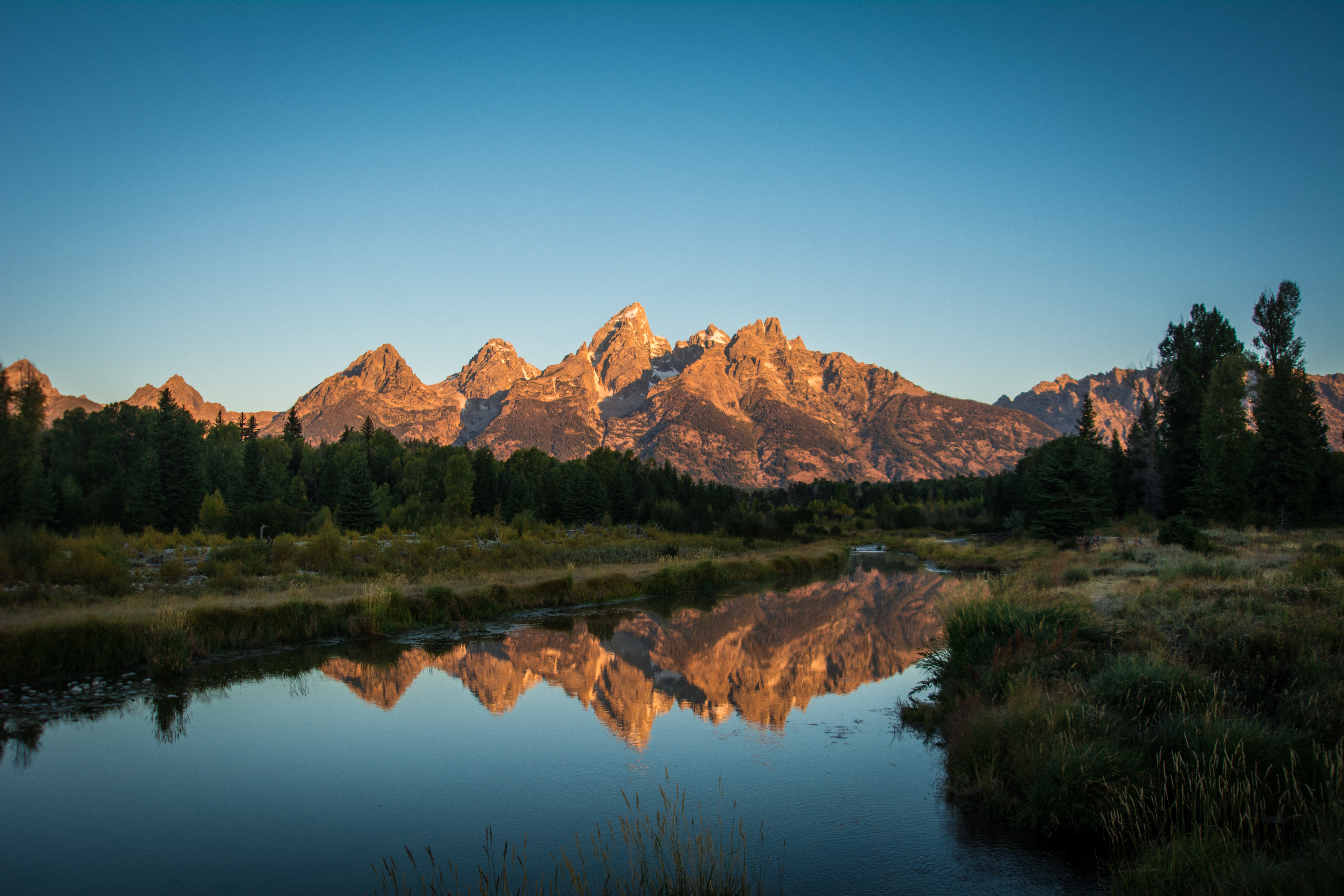 Mountains Trees Lake Reflection Nature Landscape