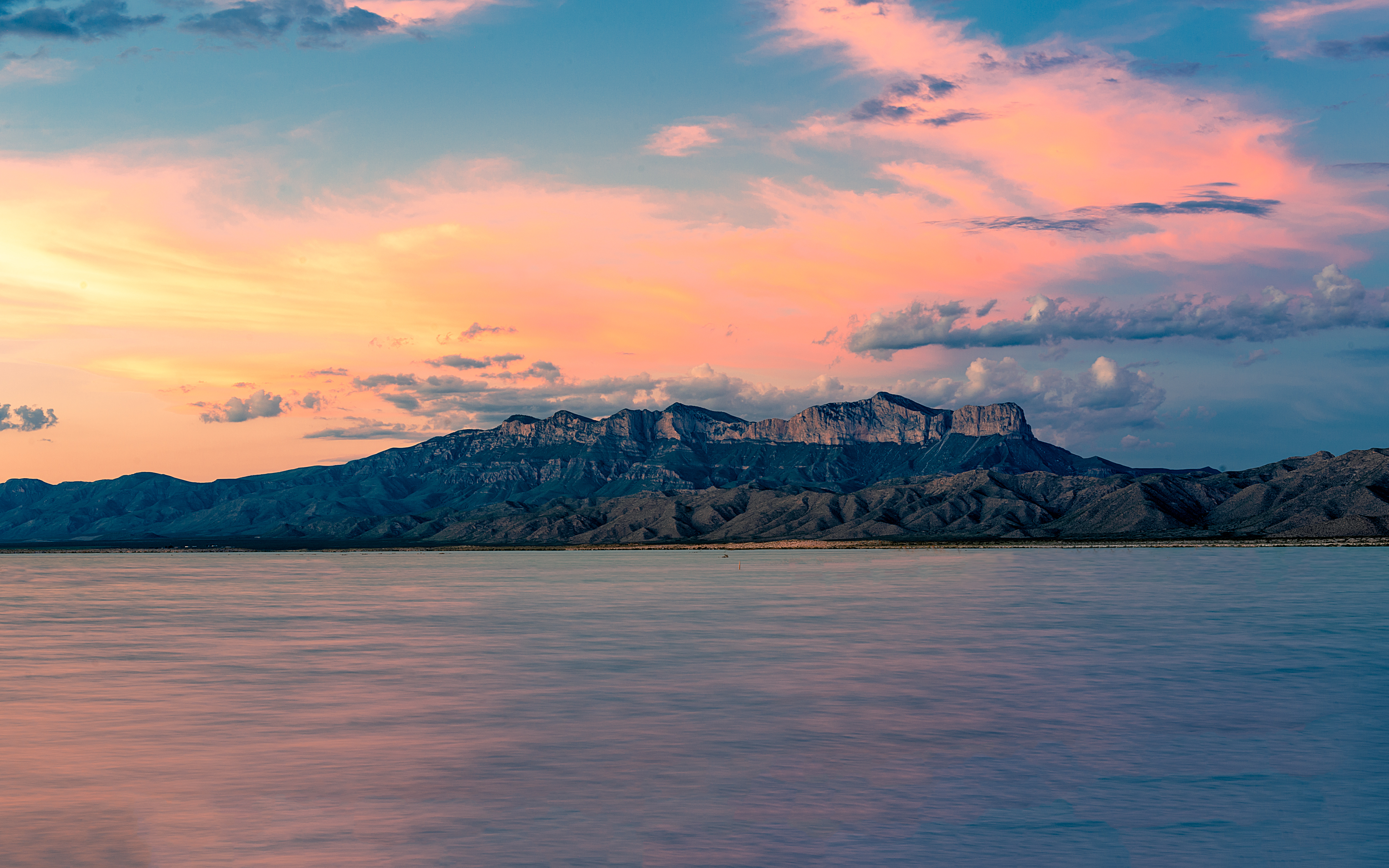 Mountains Water Clouds Twilight Landscape