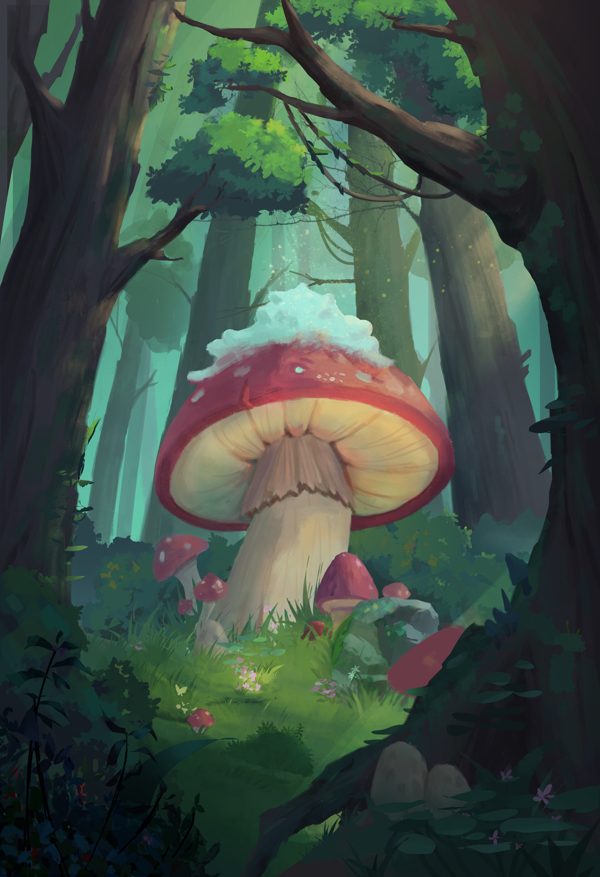 Mushrooms Forest Fairy-tale Art