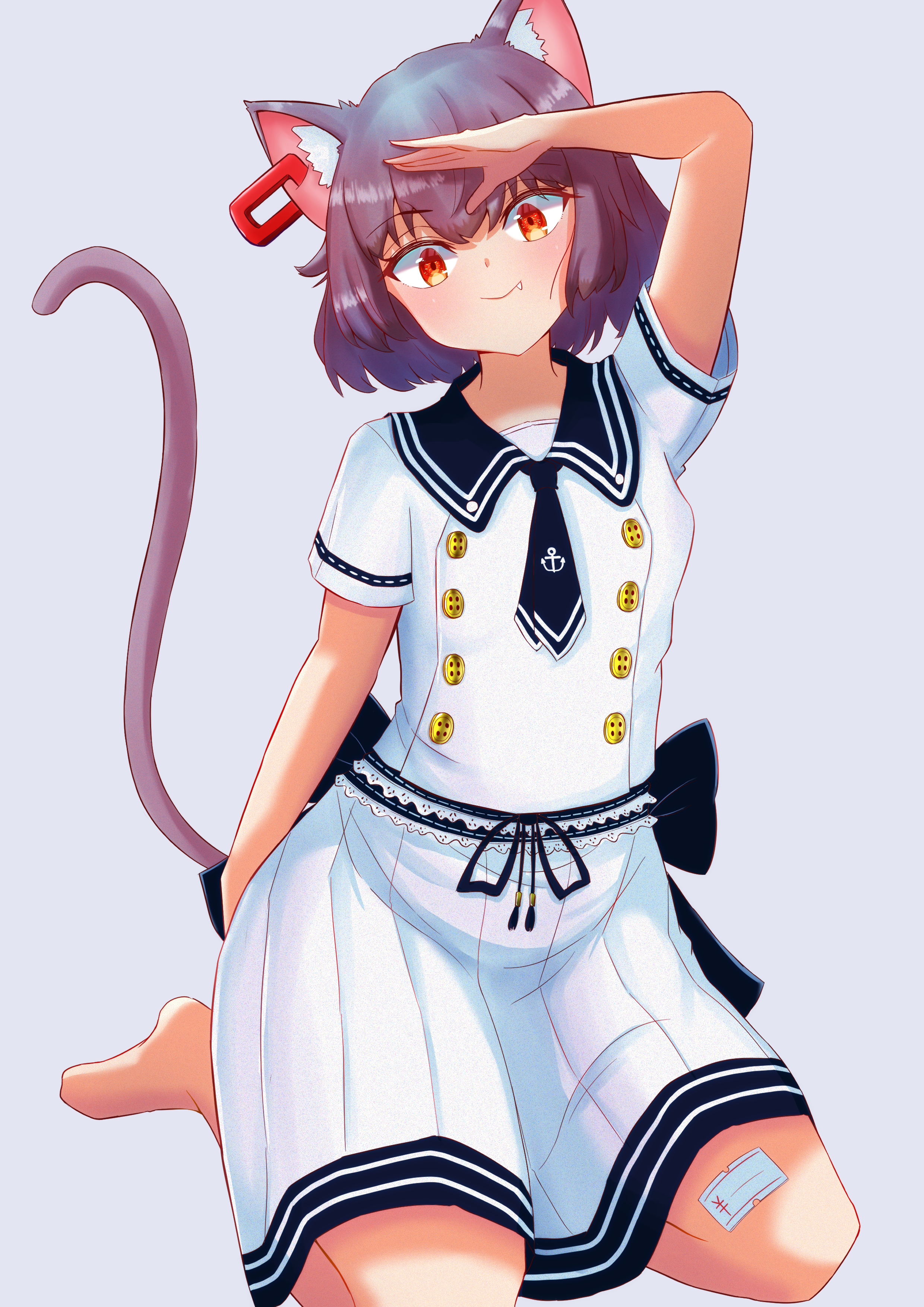 Neko Gesture Sailor-suit Anime Art
