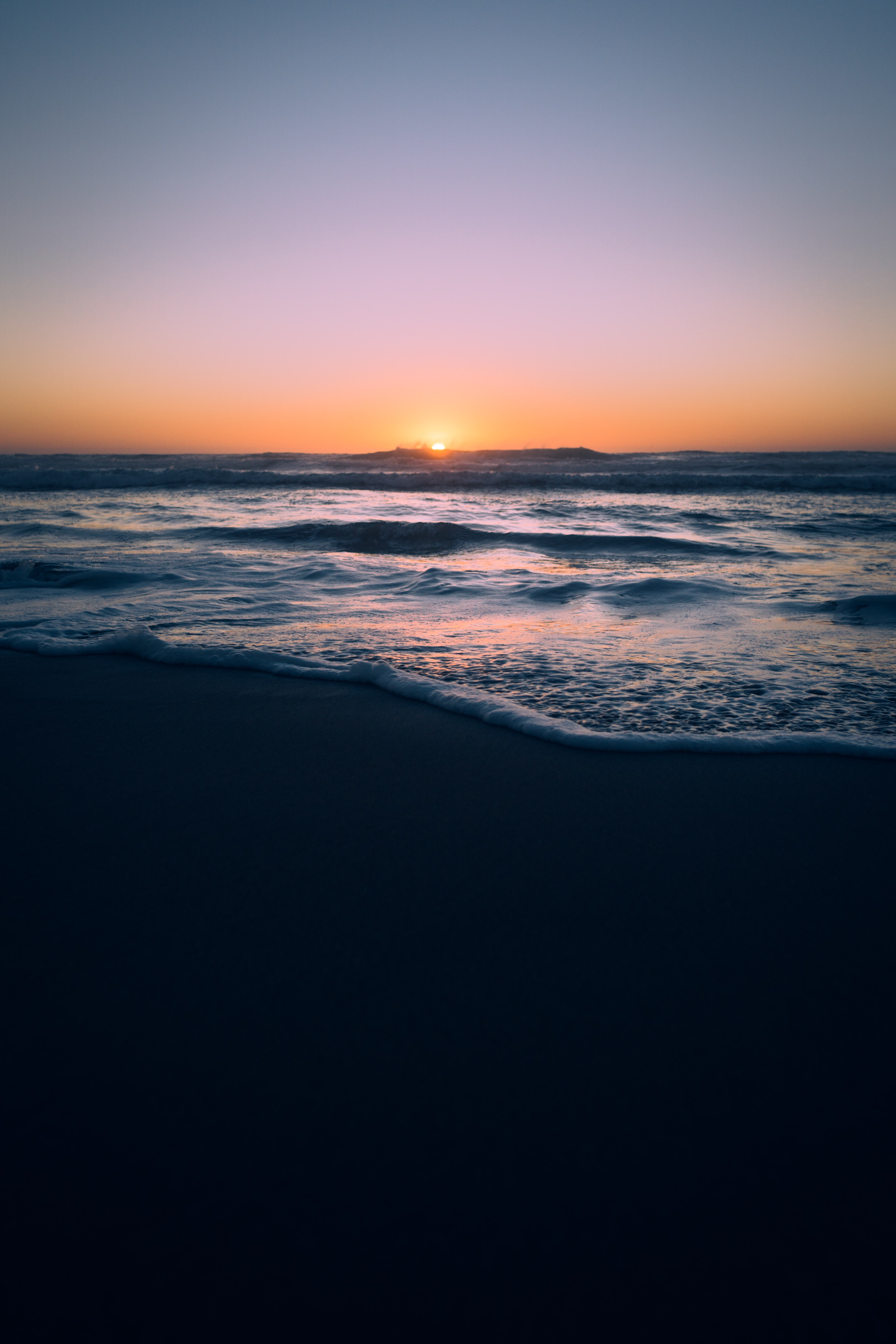 Ocean Sunset Beach Waves Dusk