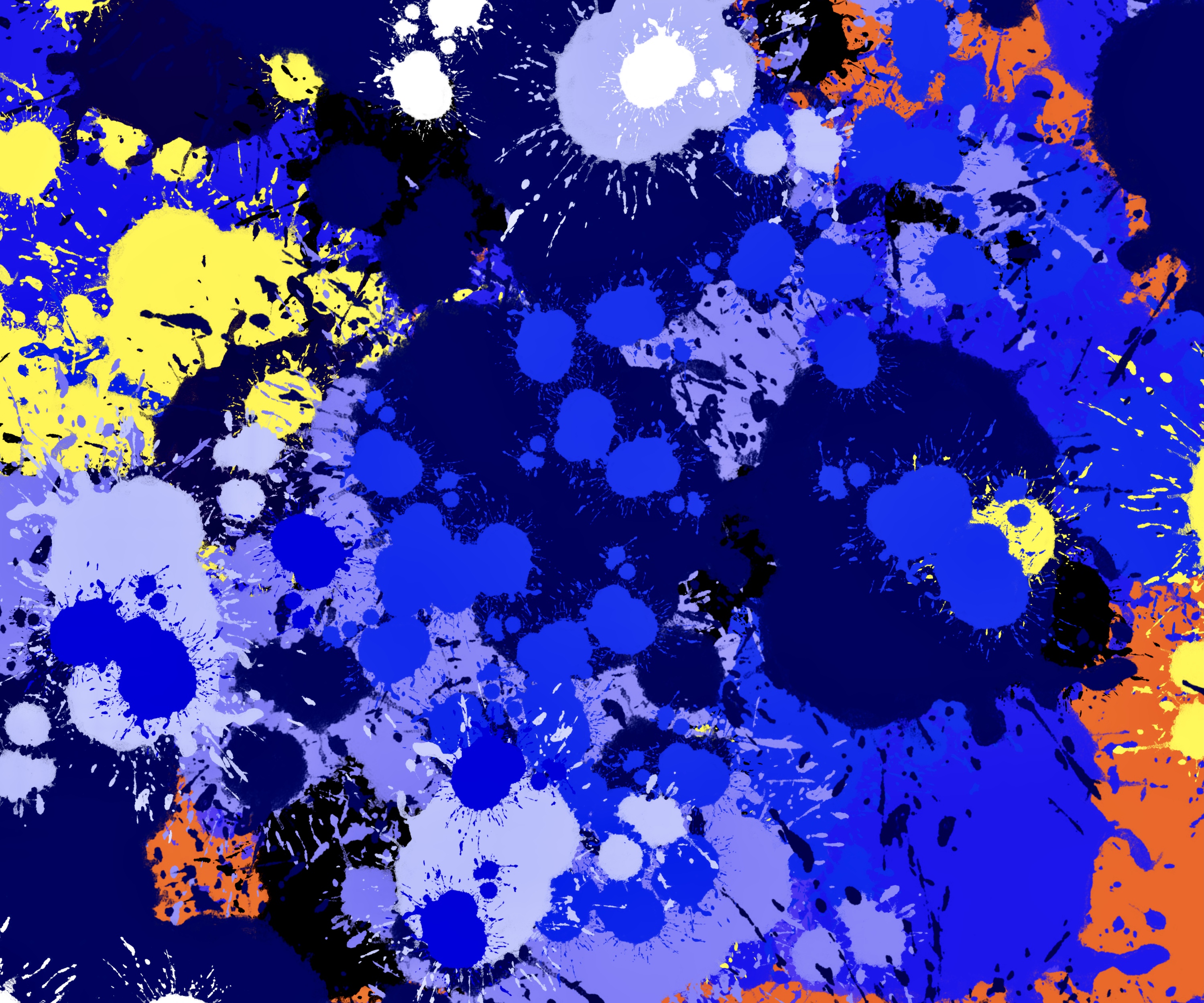 Paint Spots Splashes Drips Abstraction Blue