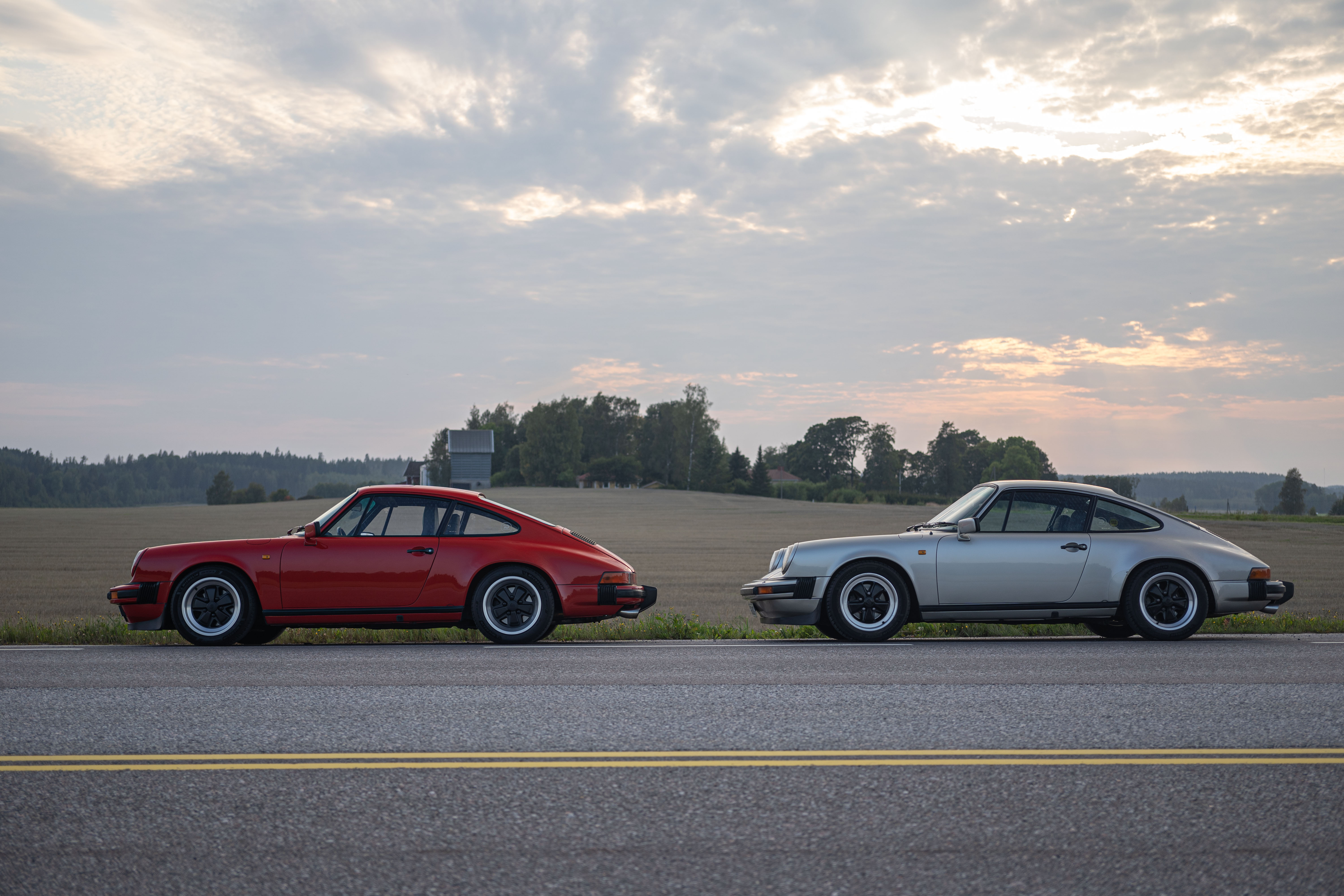 Porsche Car Gray Road Twilight