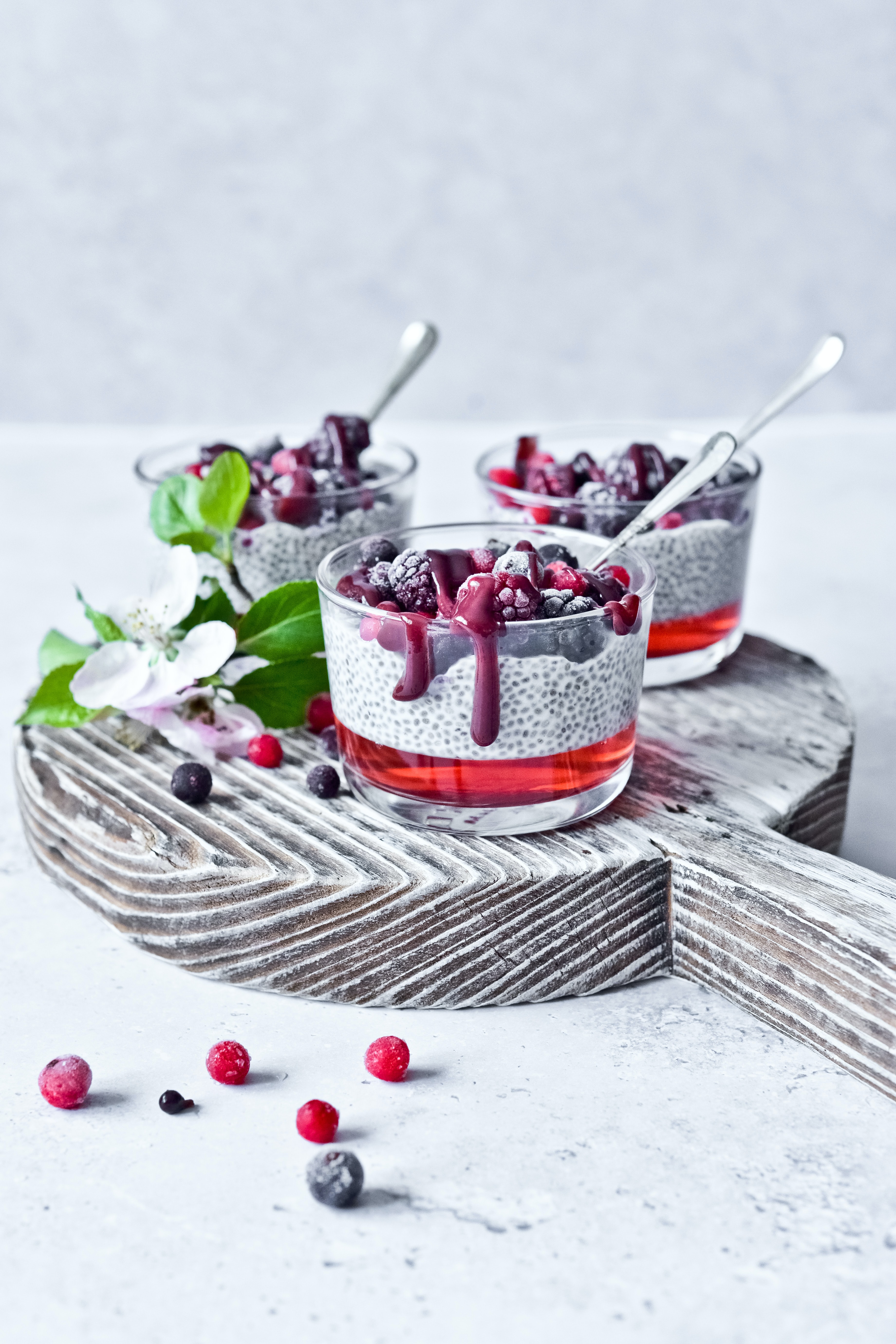 Pudding Berries Dessert