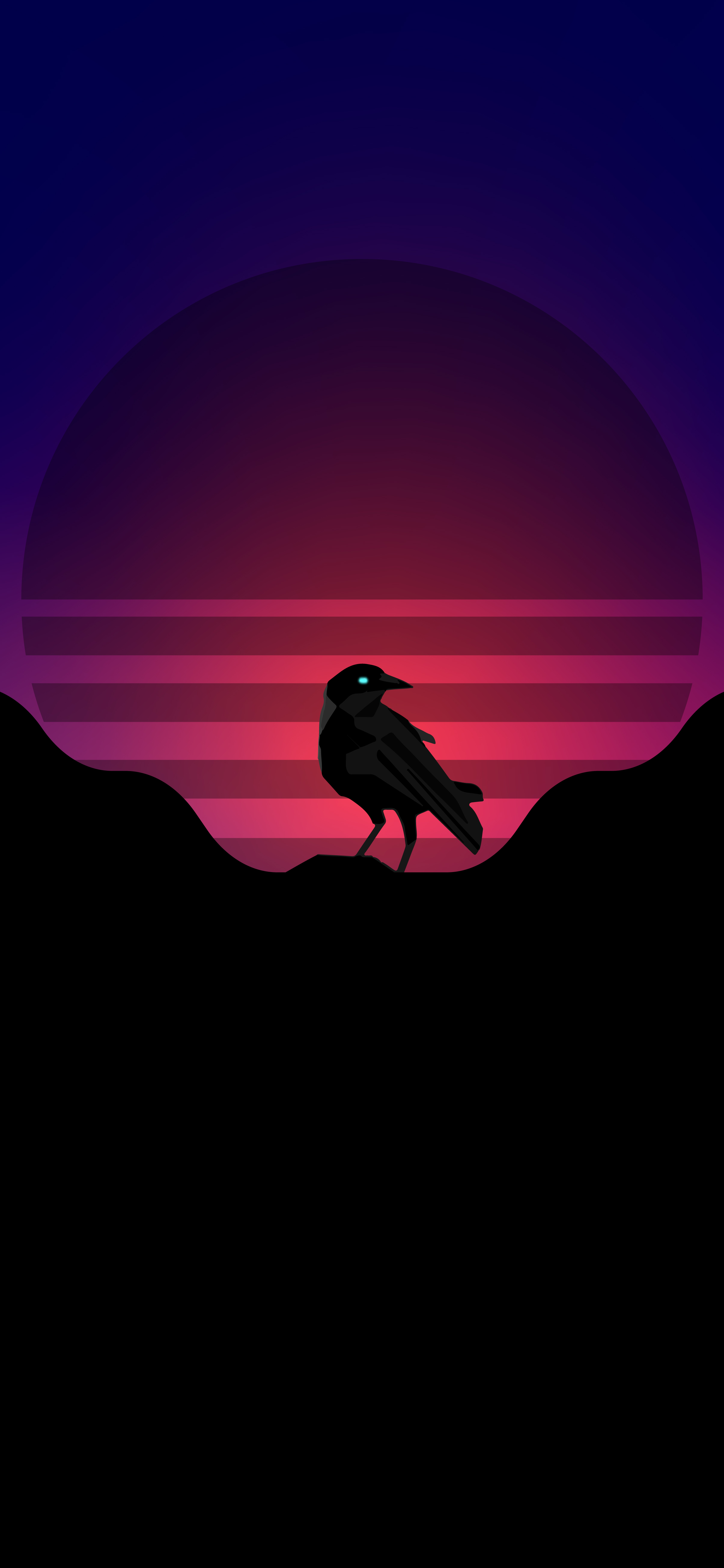 Raven Bird Sun Vector Art