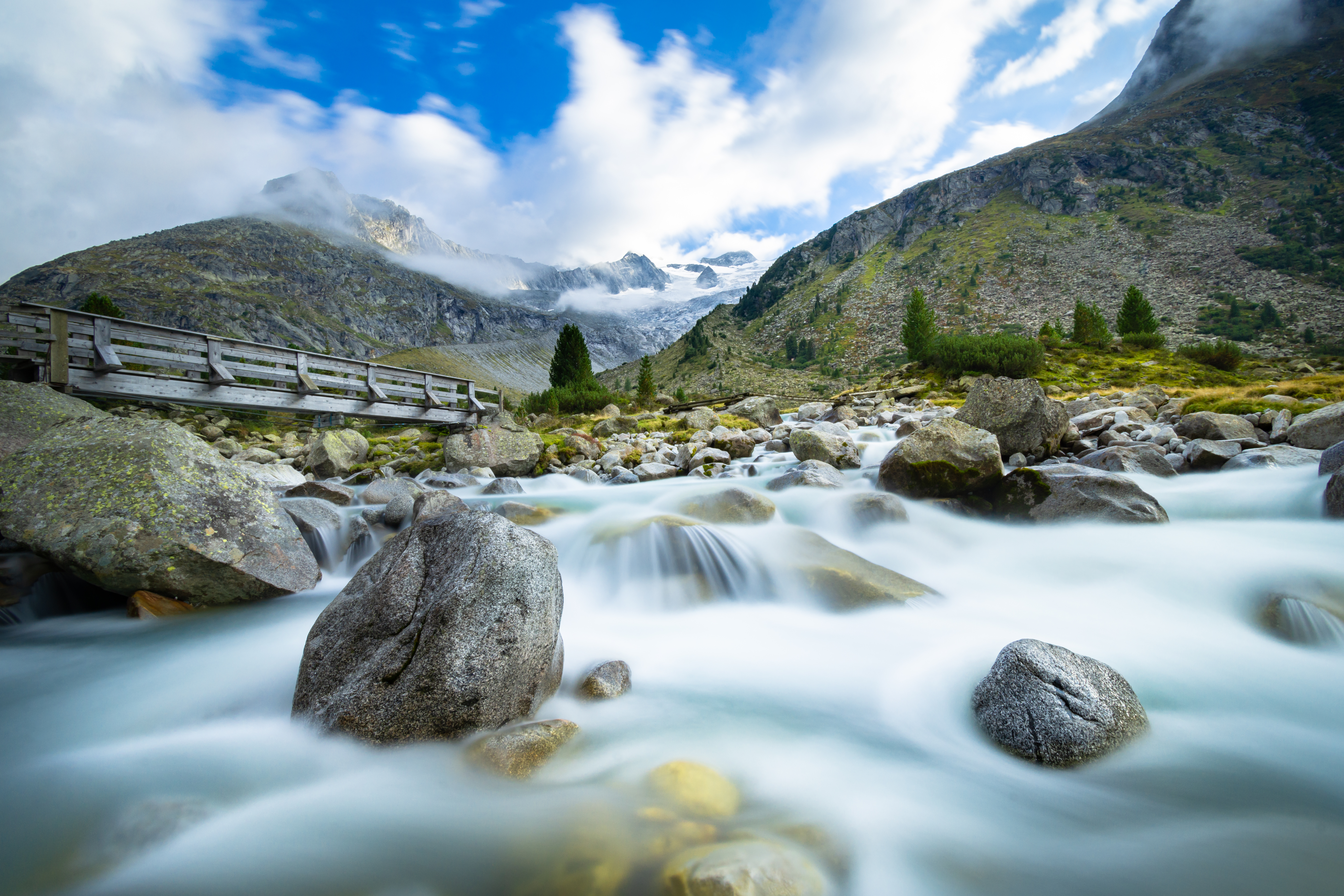 River Mountains Stones Water Nature Landscape