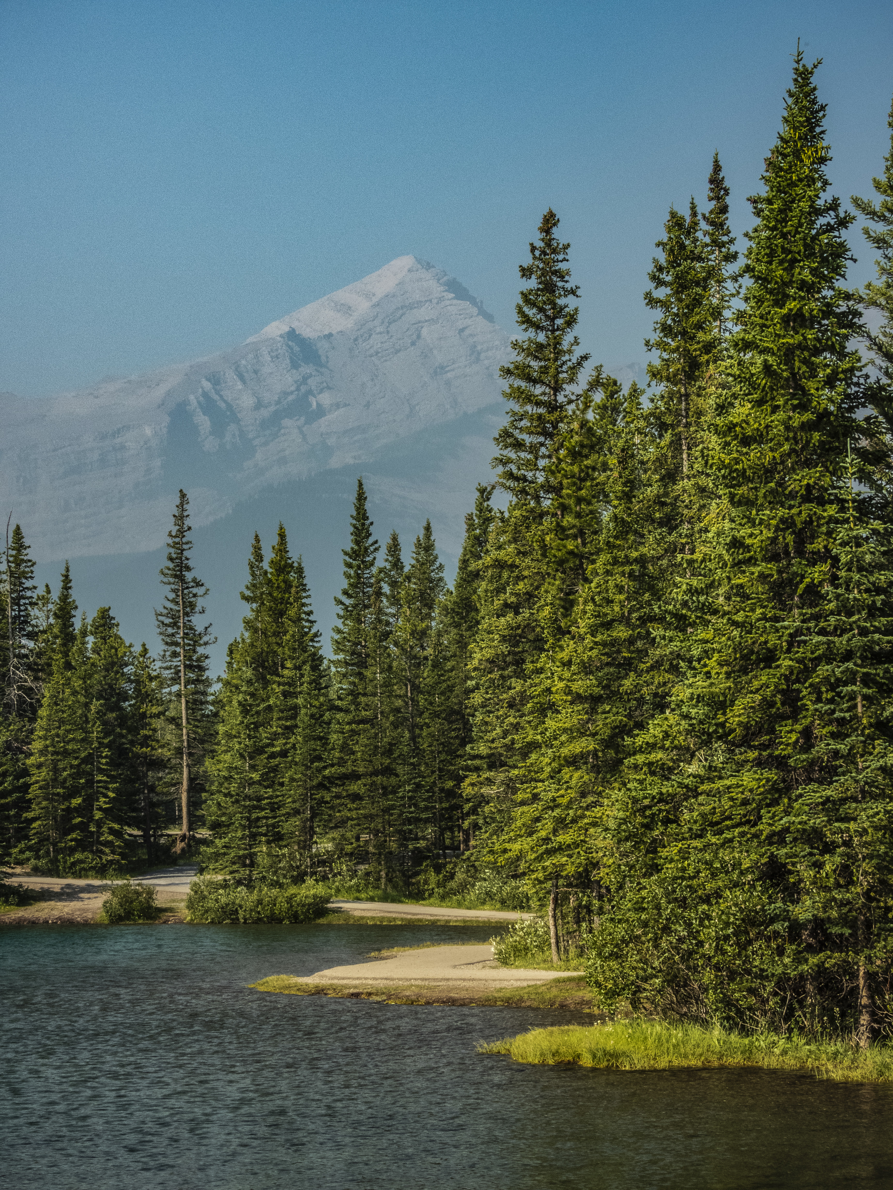 River Trees Mountain Landscape Nature