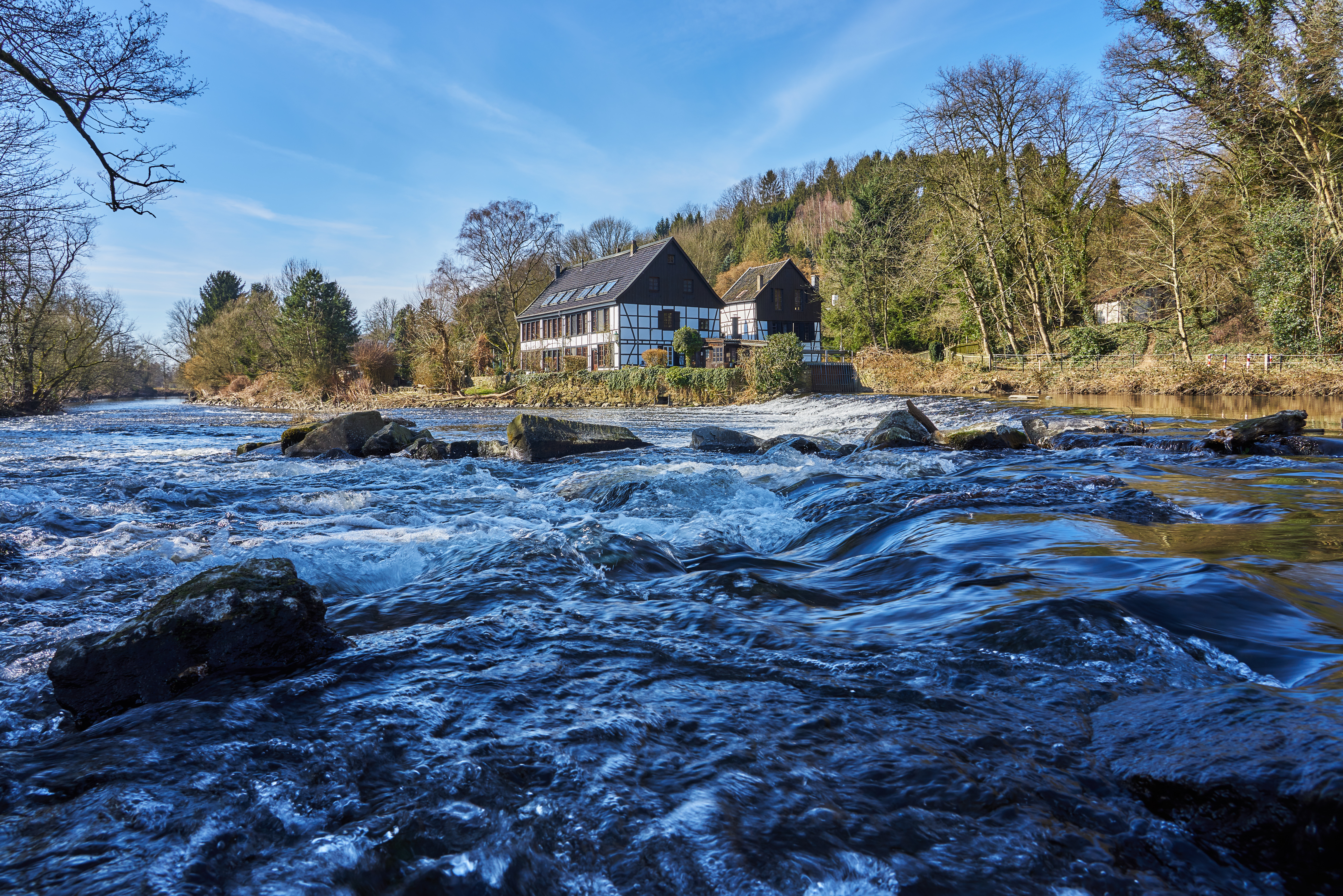 River Waves House Landscape Nature