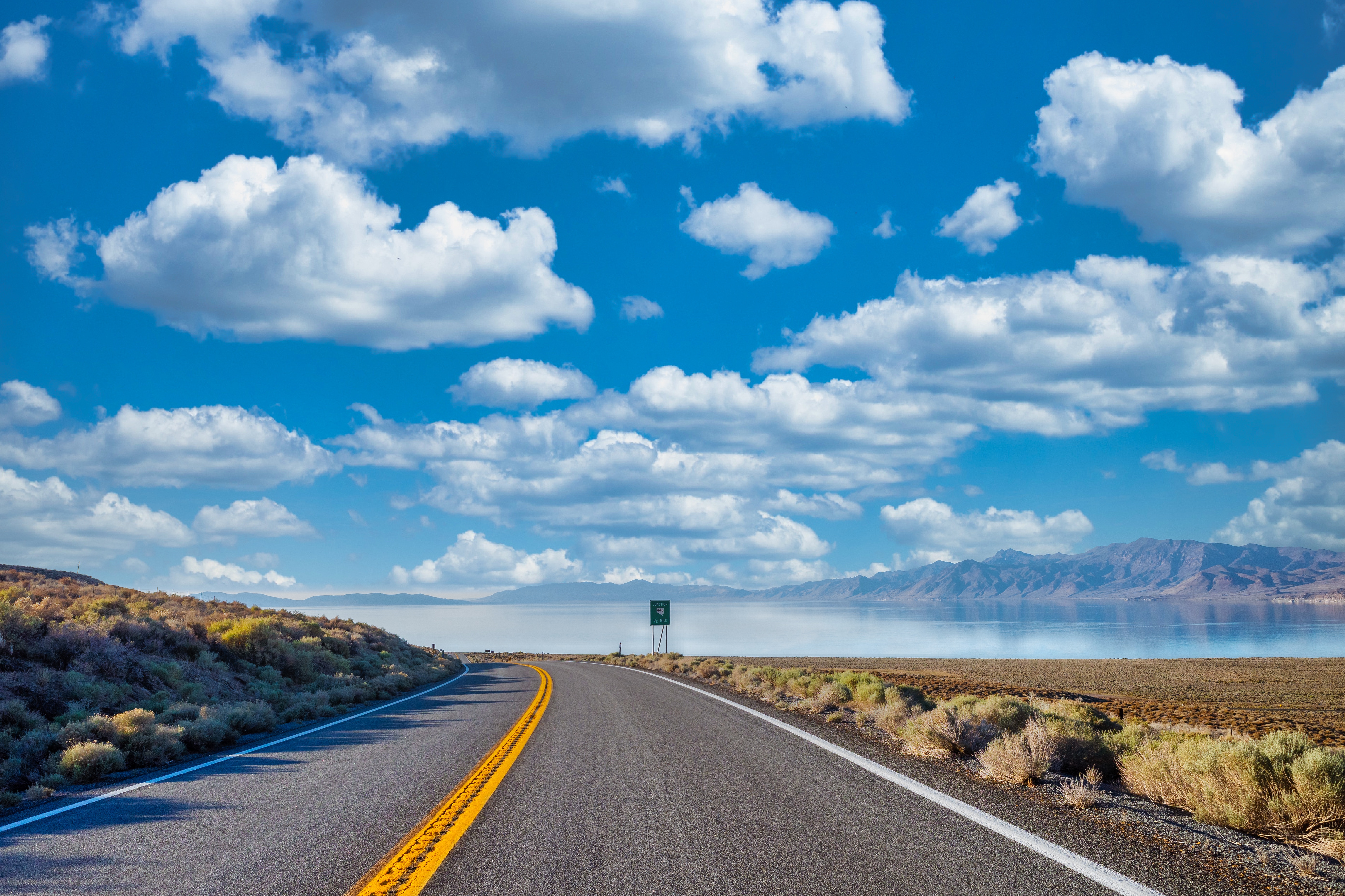 Road Turn Sea Landscape Nature