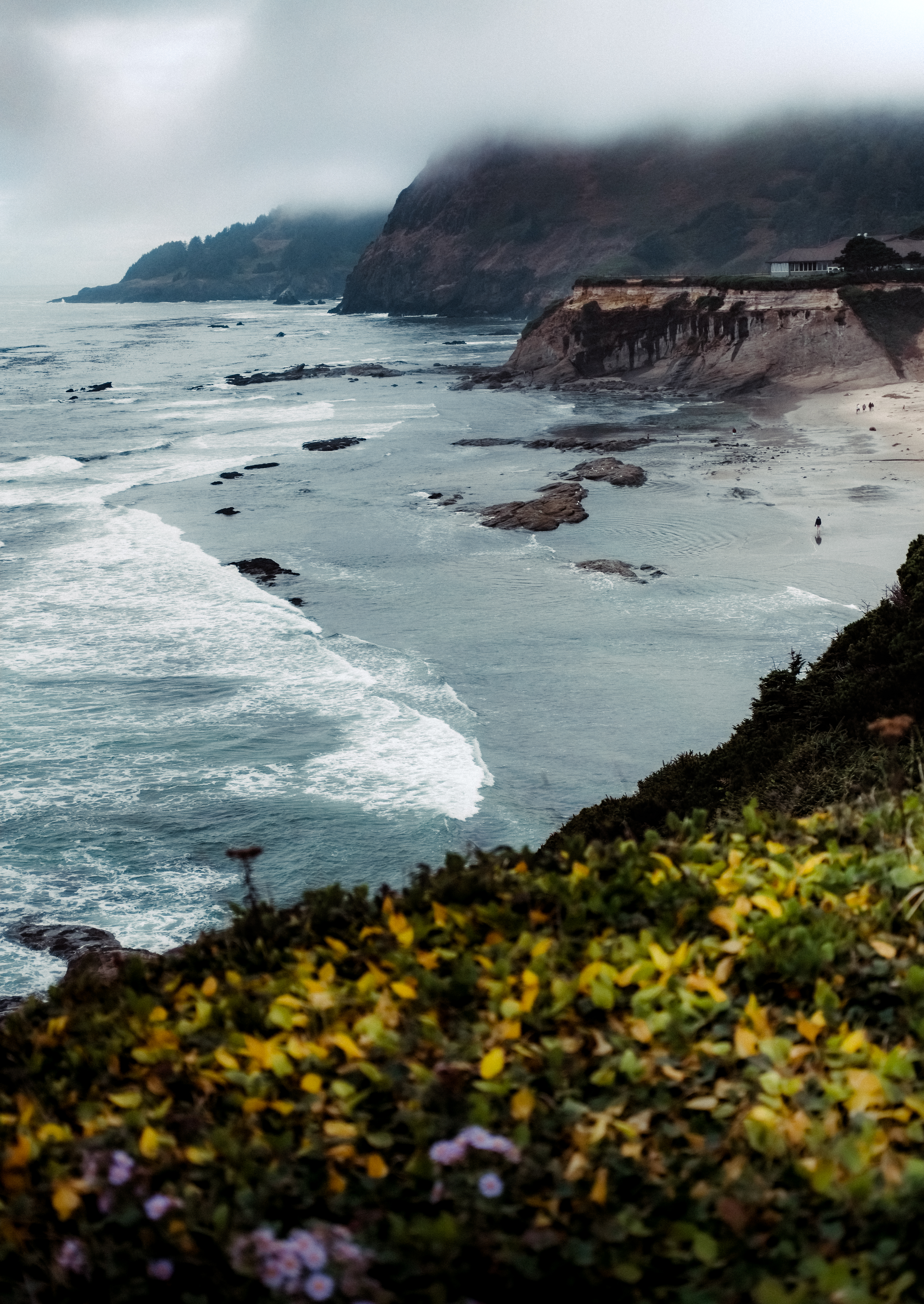 Rock Cliff Sea Waves Landscape