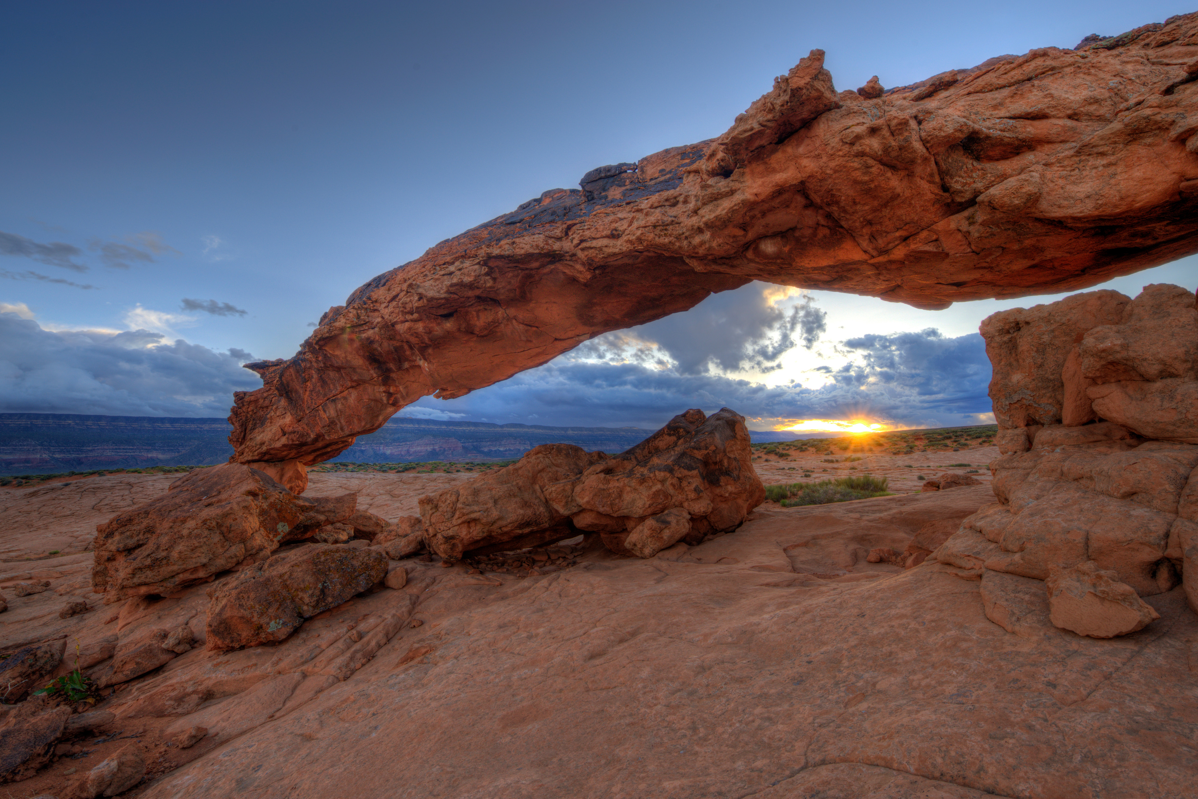 Rocks Sun Clouds Sunset Nature Landscape