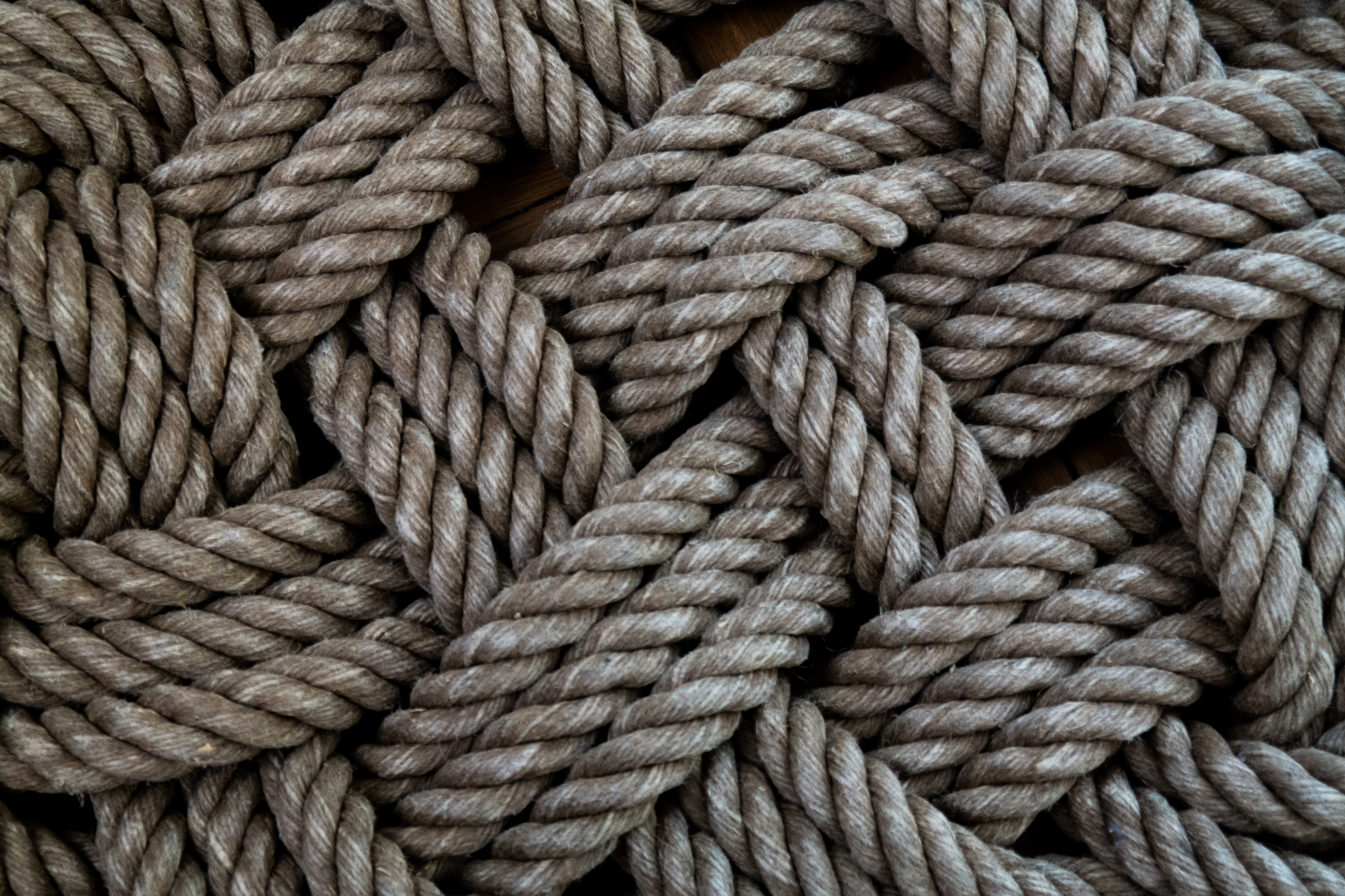 Rope Threads Interlacing Macro Texture Brown