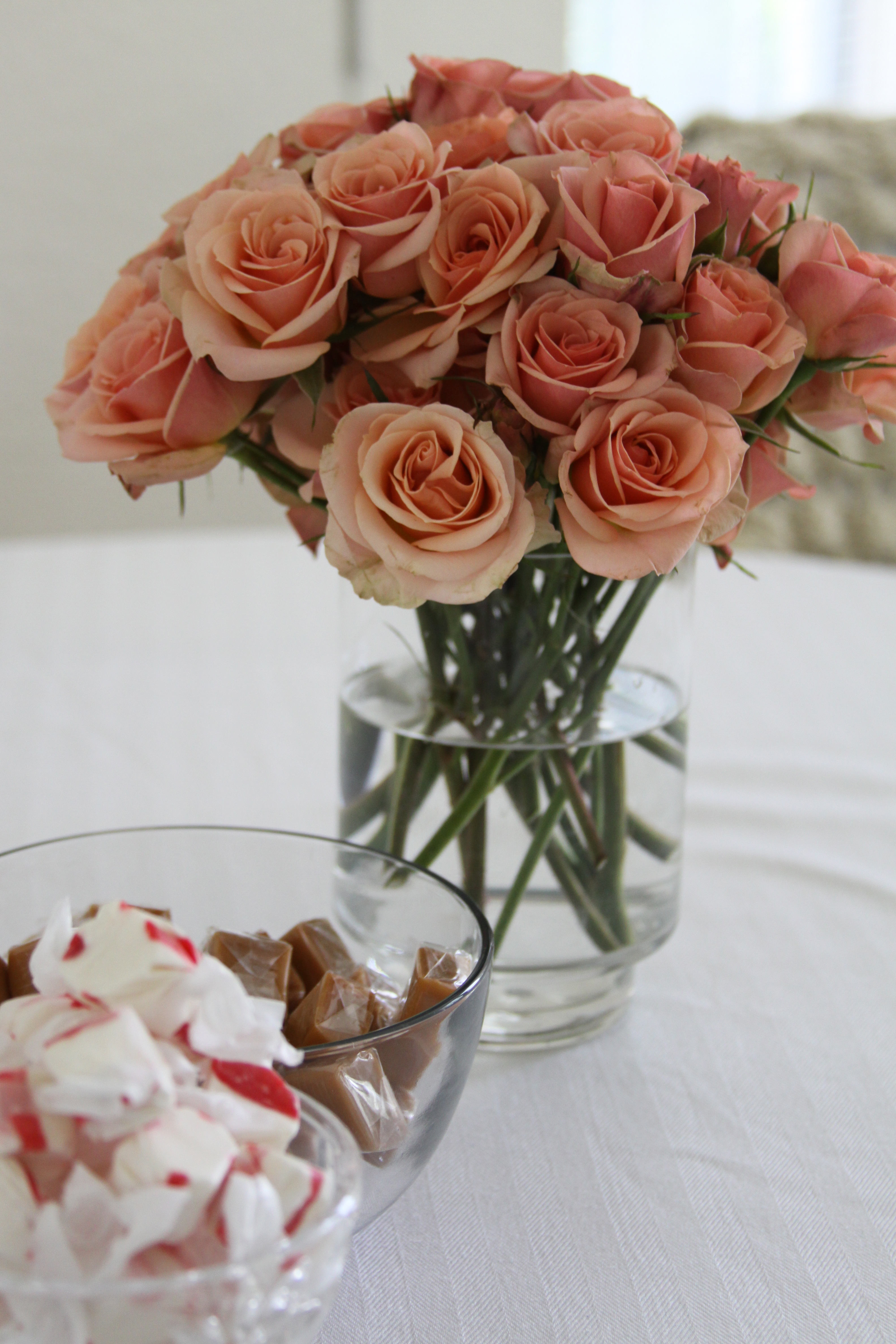 Roses Flowers Bouquet Vase Candy