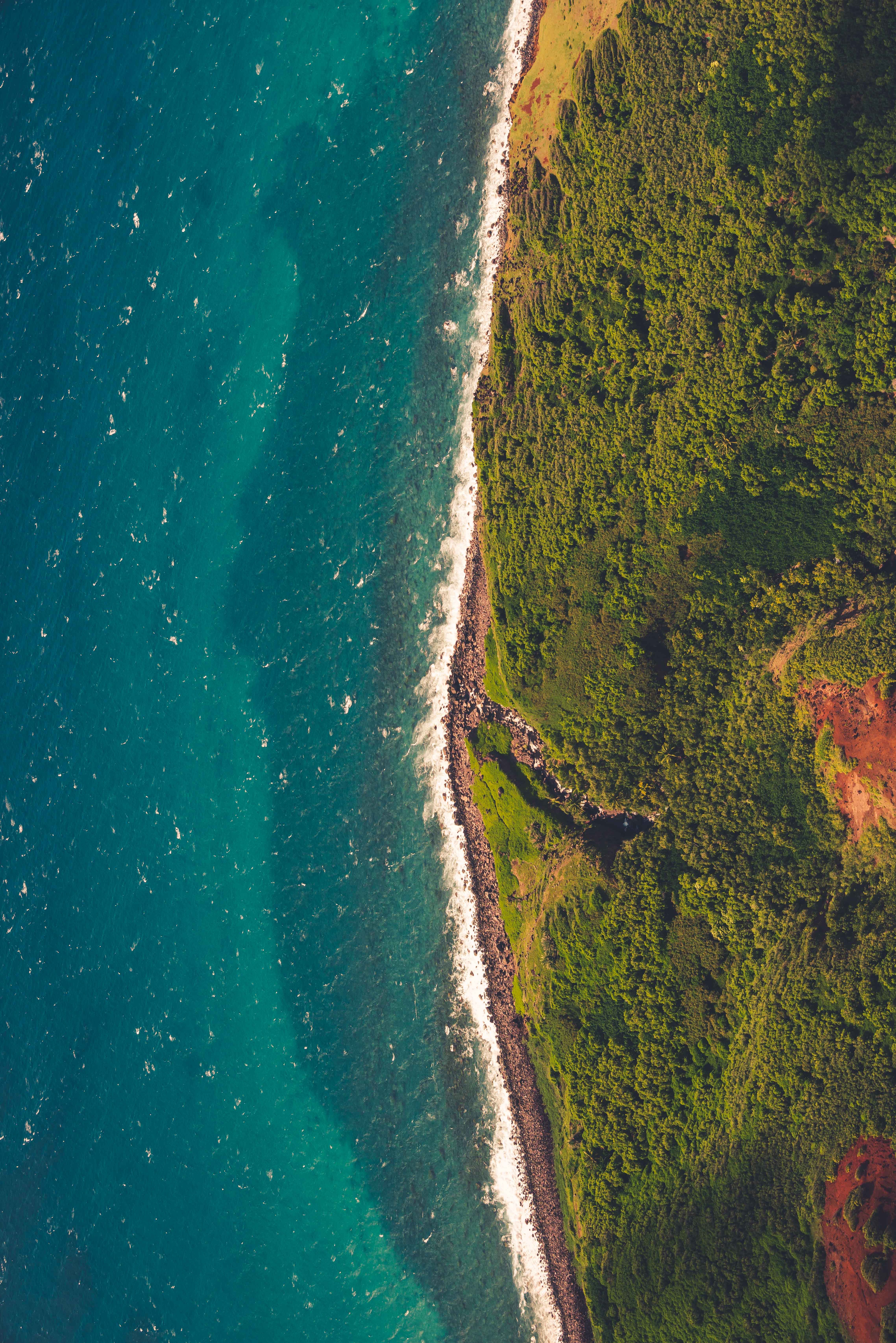 Sea Shore Aerial-view Island Water