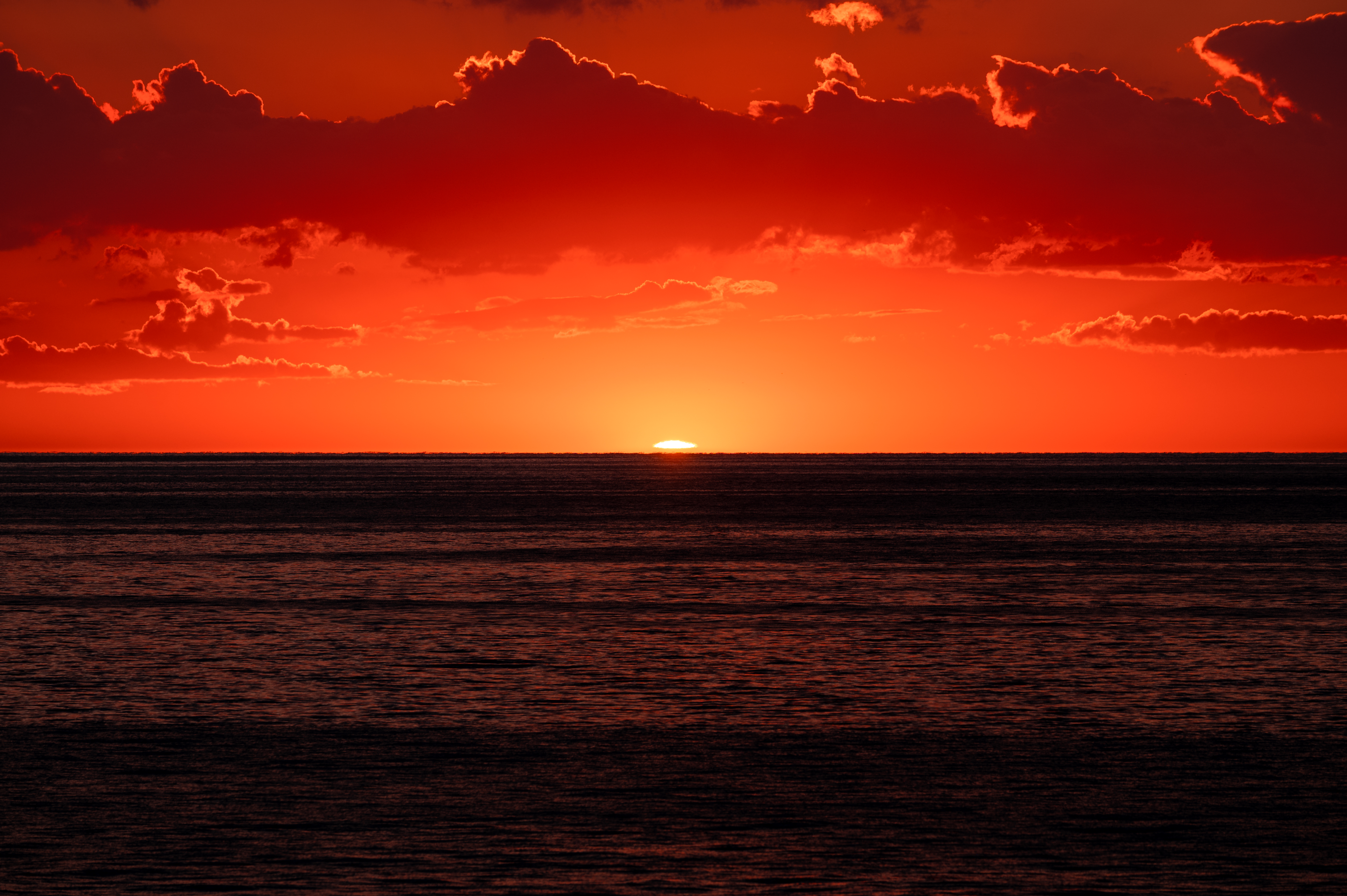 Sea Sunset Sun Horizon Dusk Dark