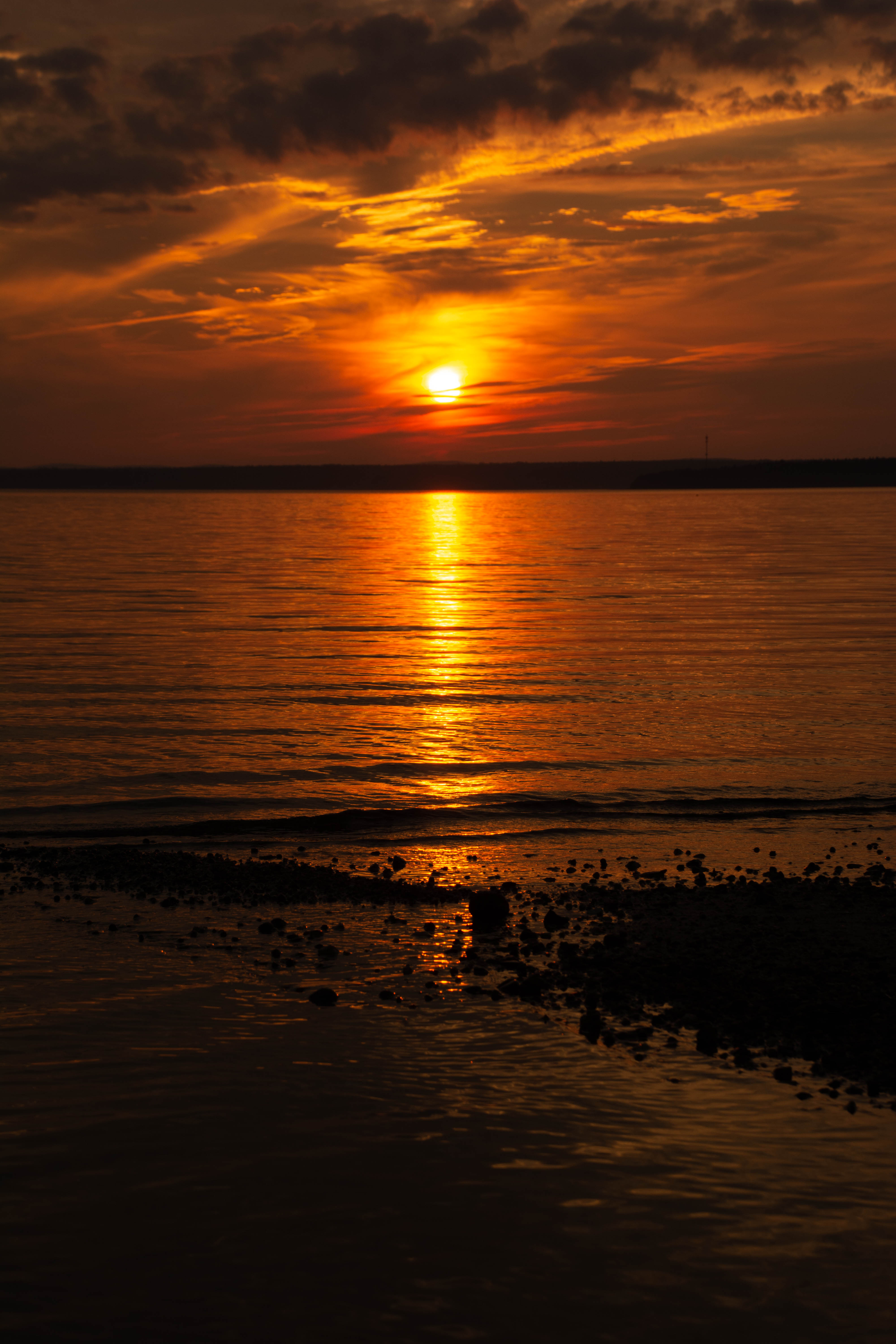 Sea Water Sun Light Sunset Dark