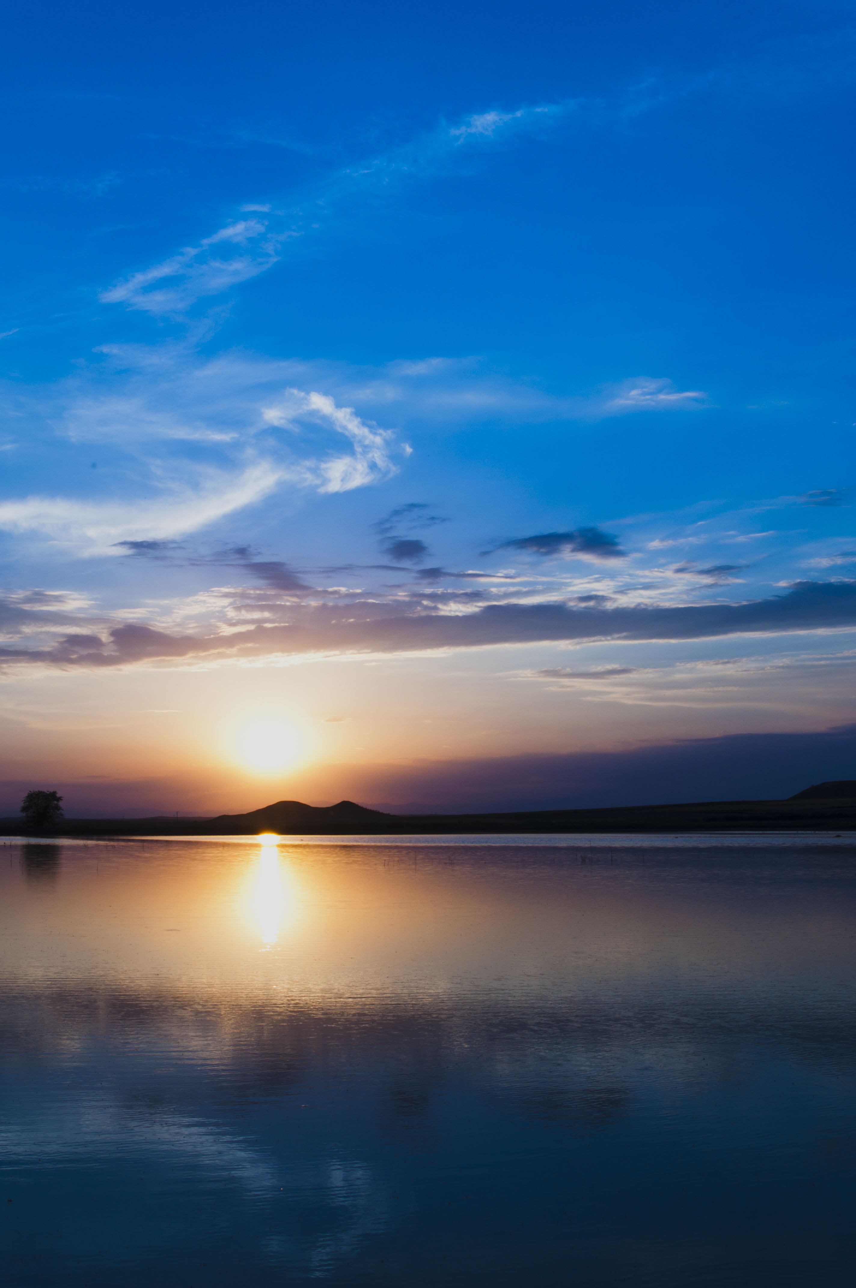 Sea Water Sun Reflection Twilight