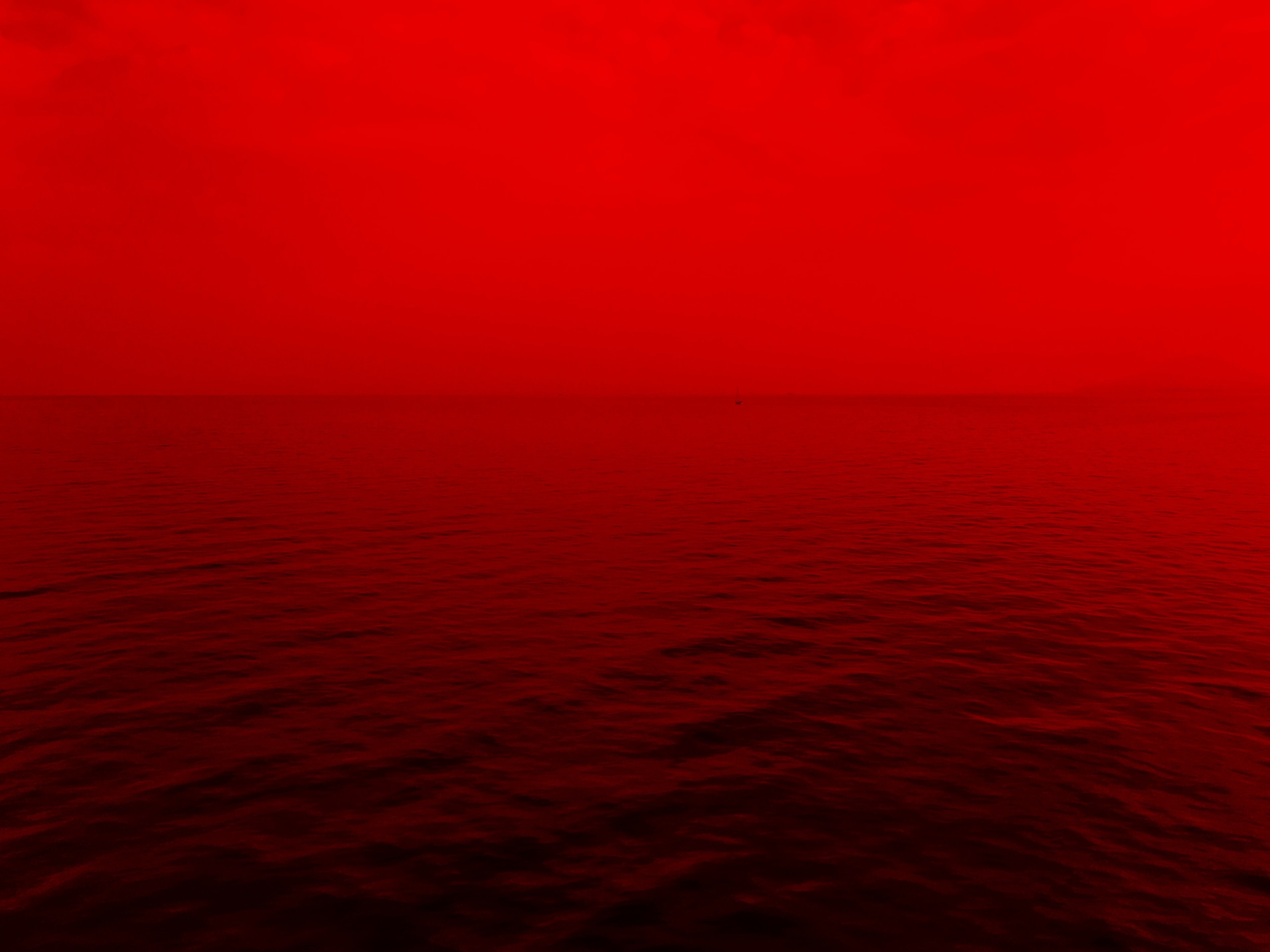 Sea Water Waves Fog Red
