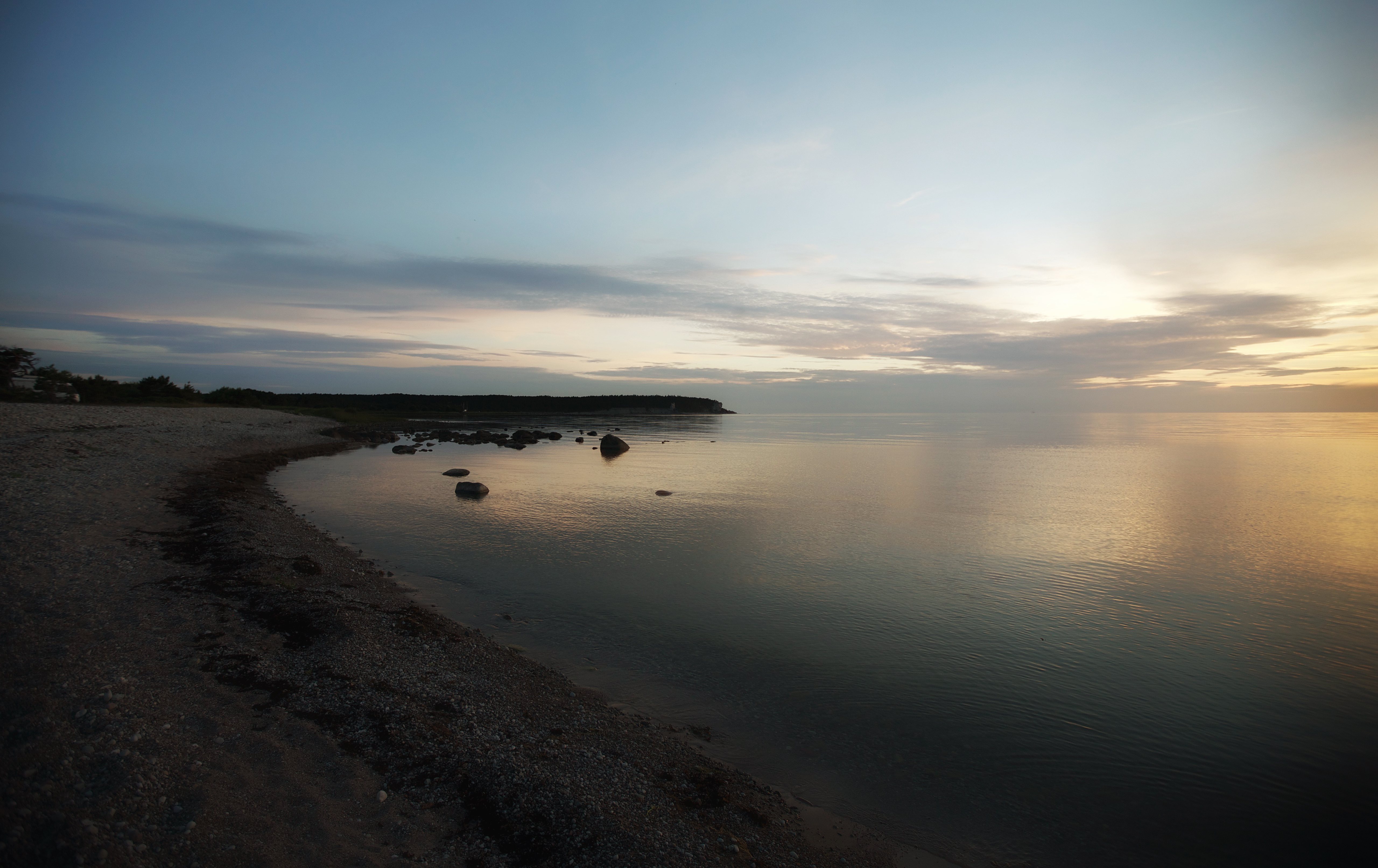 Shore Sea Twilight Landscape