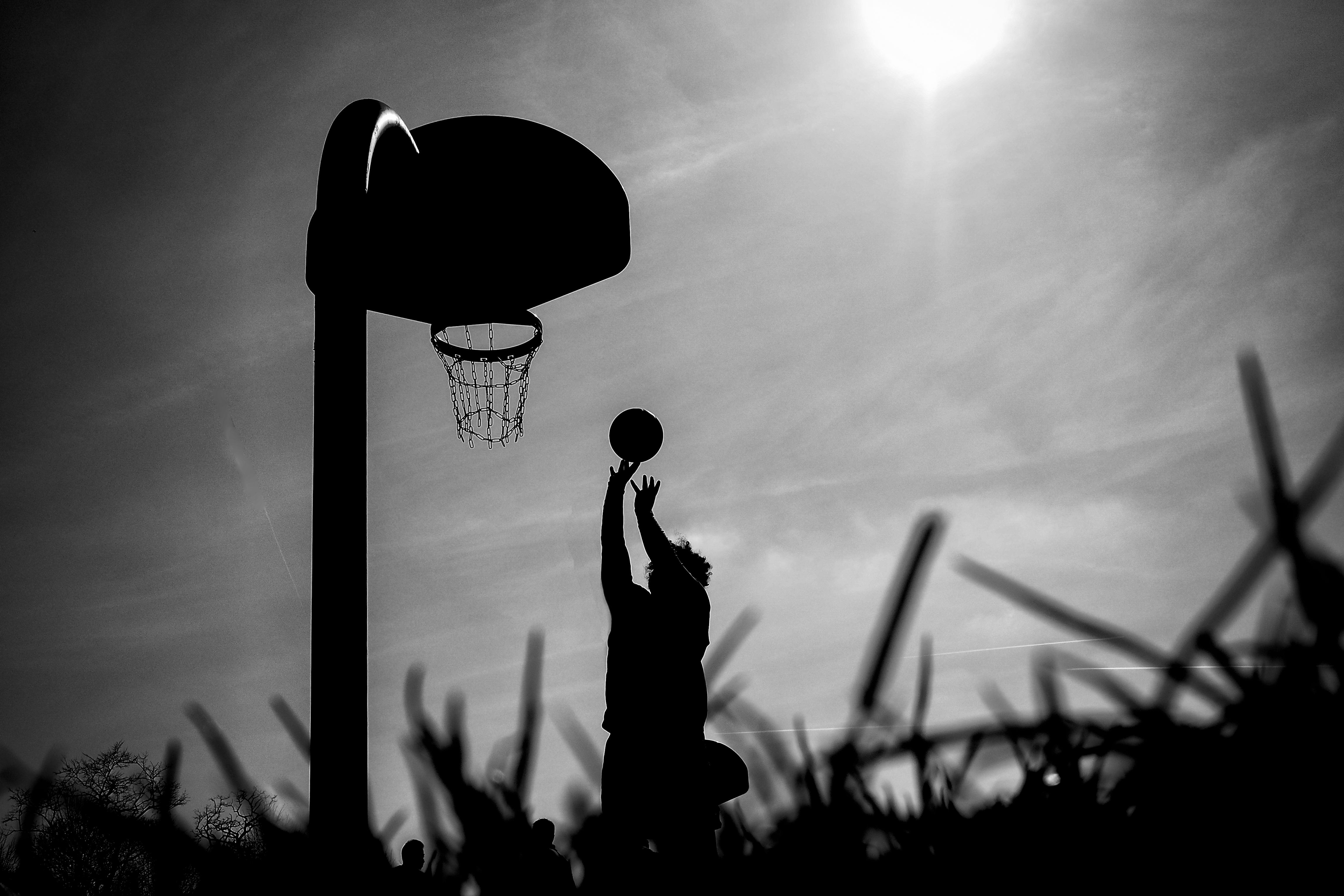 Silhouette Ball Basketball-hoop Basketball Black-and-white