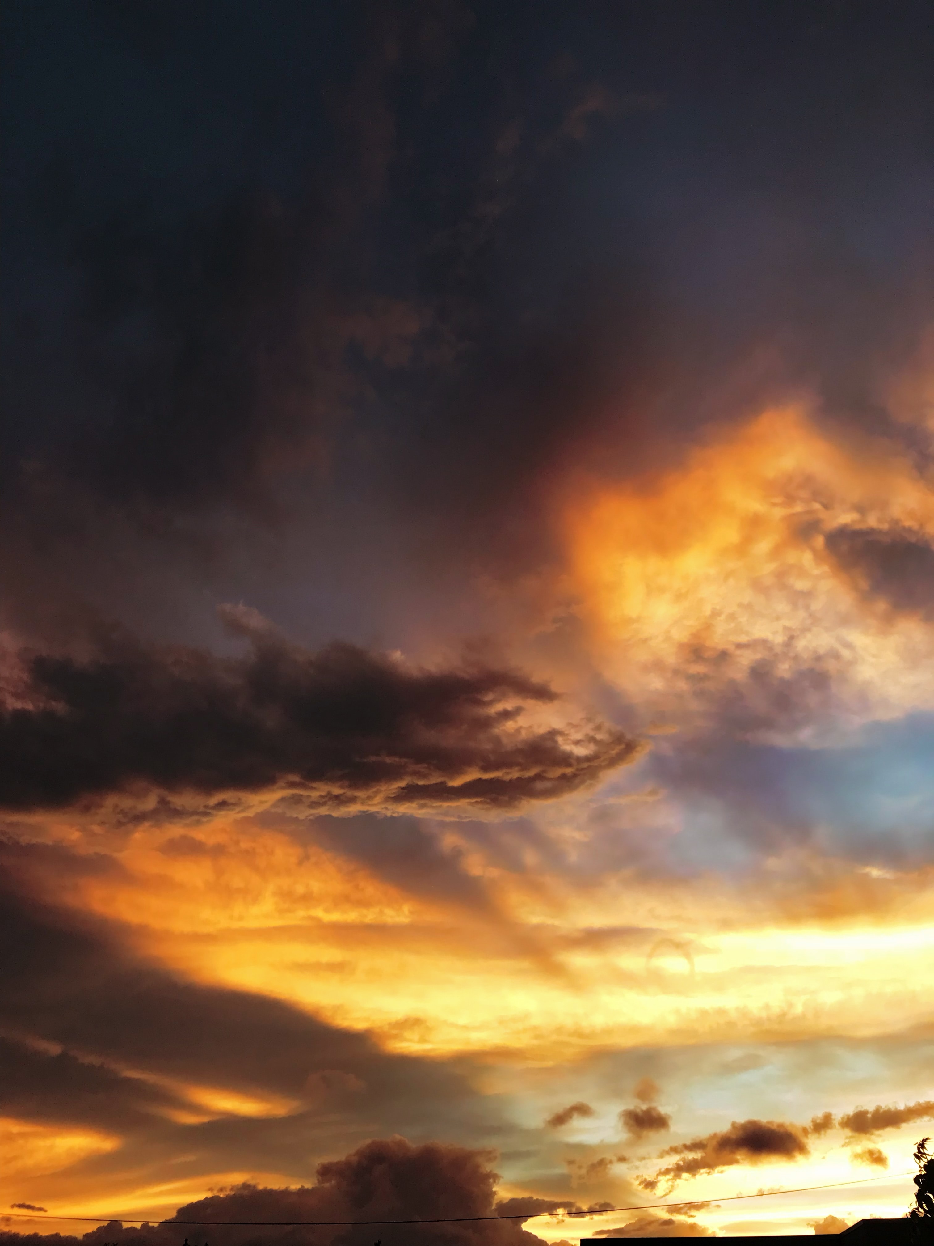 Sky Clouds Rays Sunset