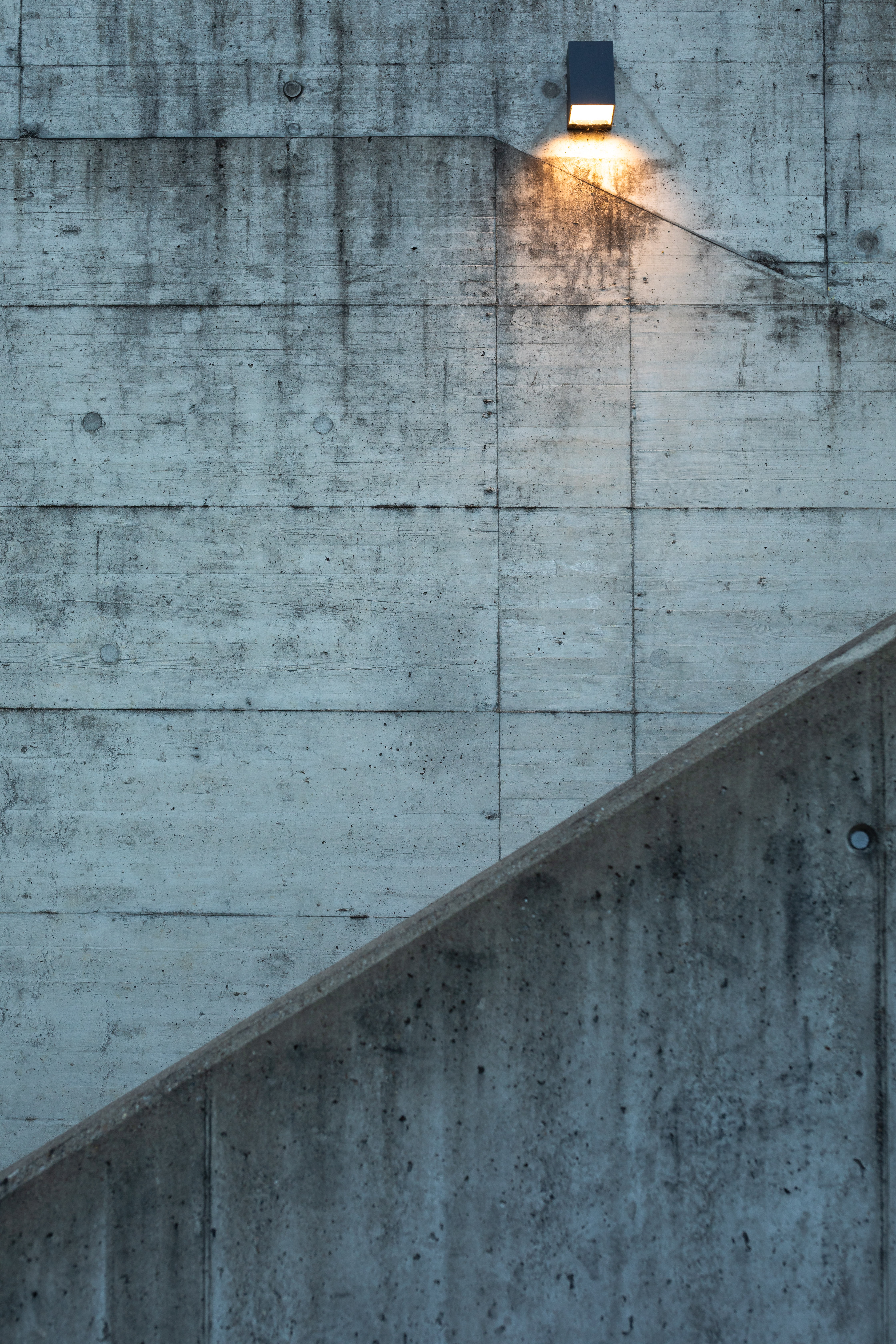 Stairs Wall Concrete Lantern Light