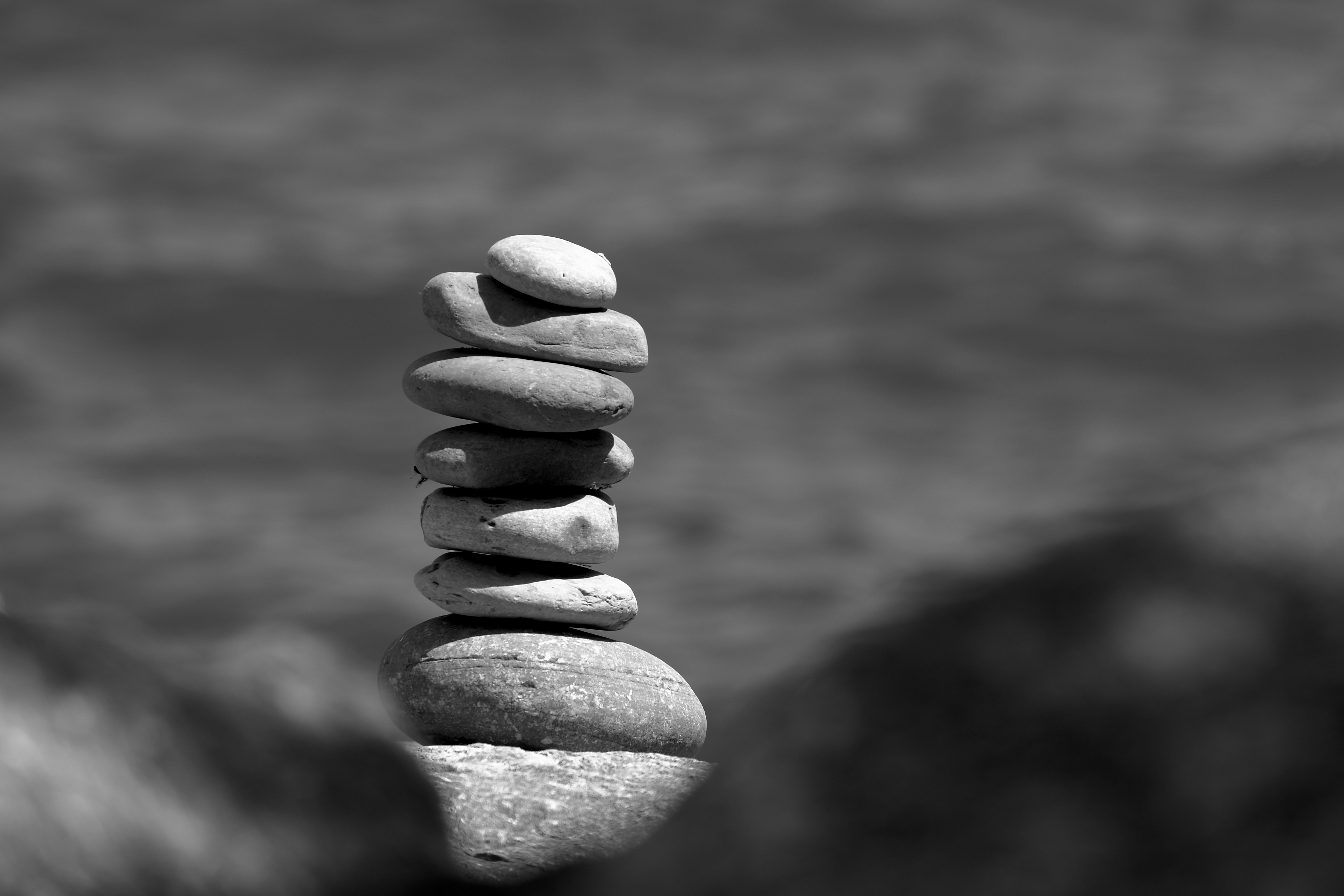 Stones Stack Black-and-white