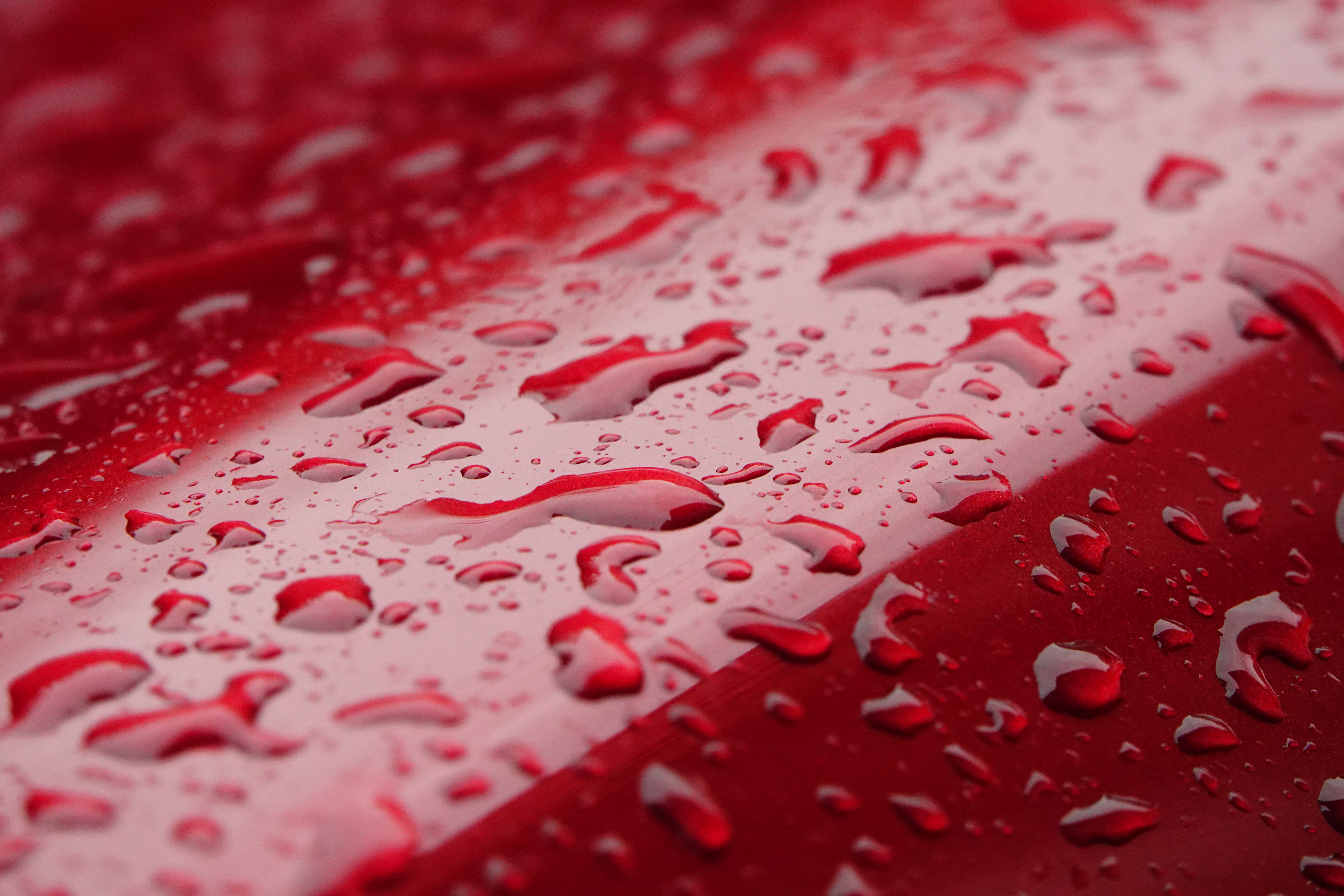 Surface Drops Water Red Macro