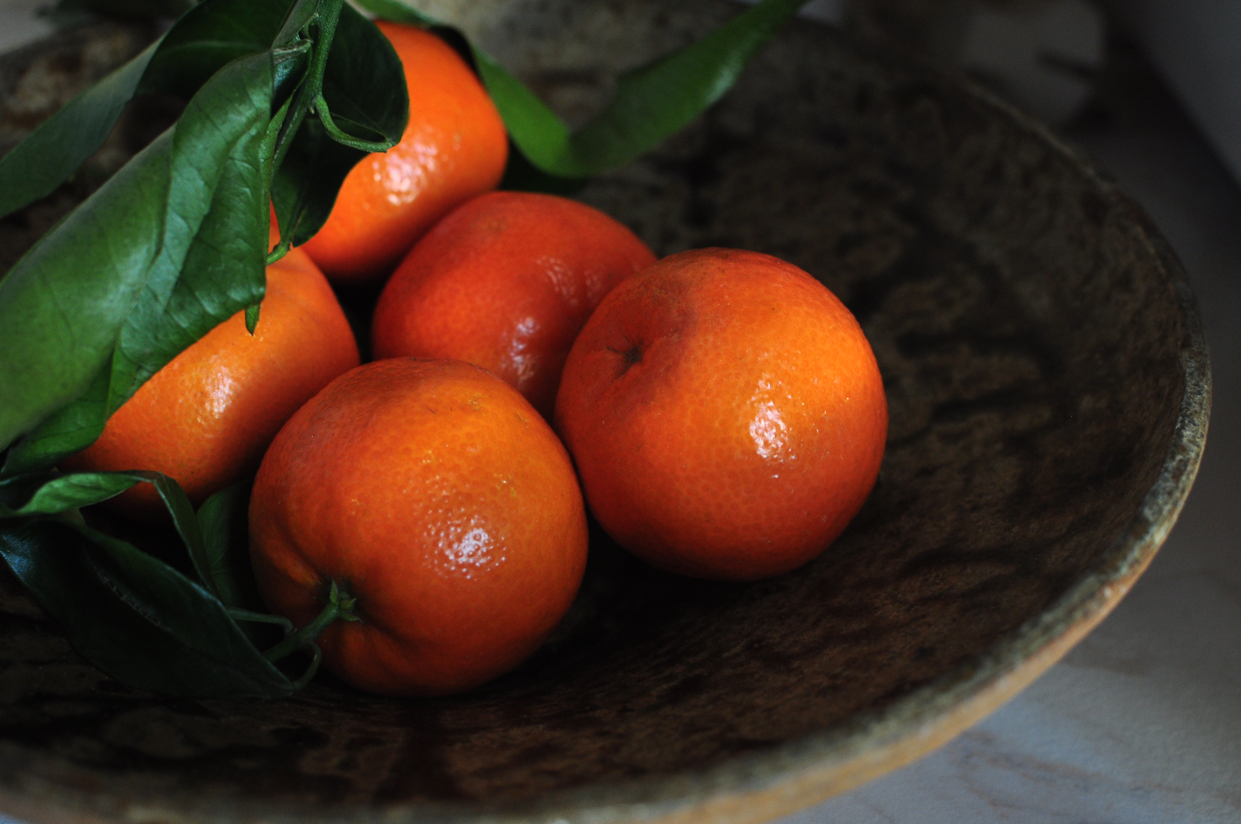 Tangerines Fruits Leaves Citrus