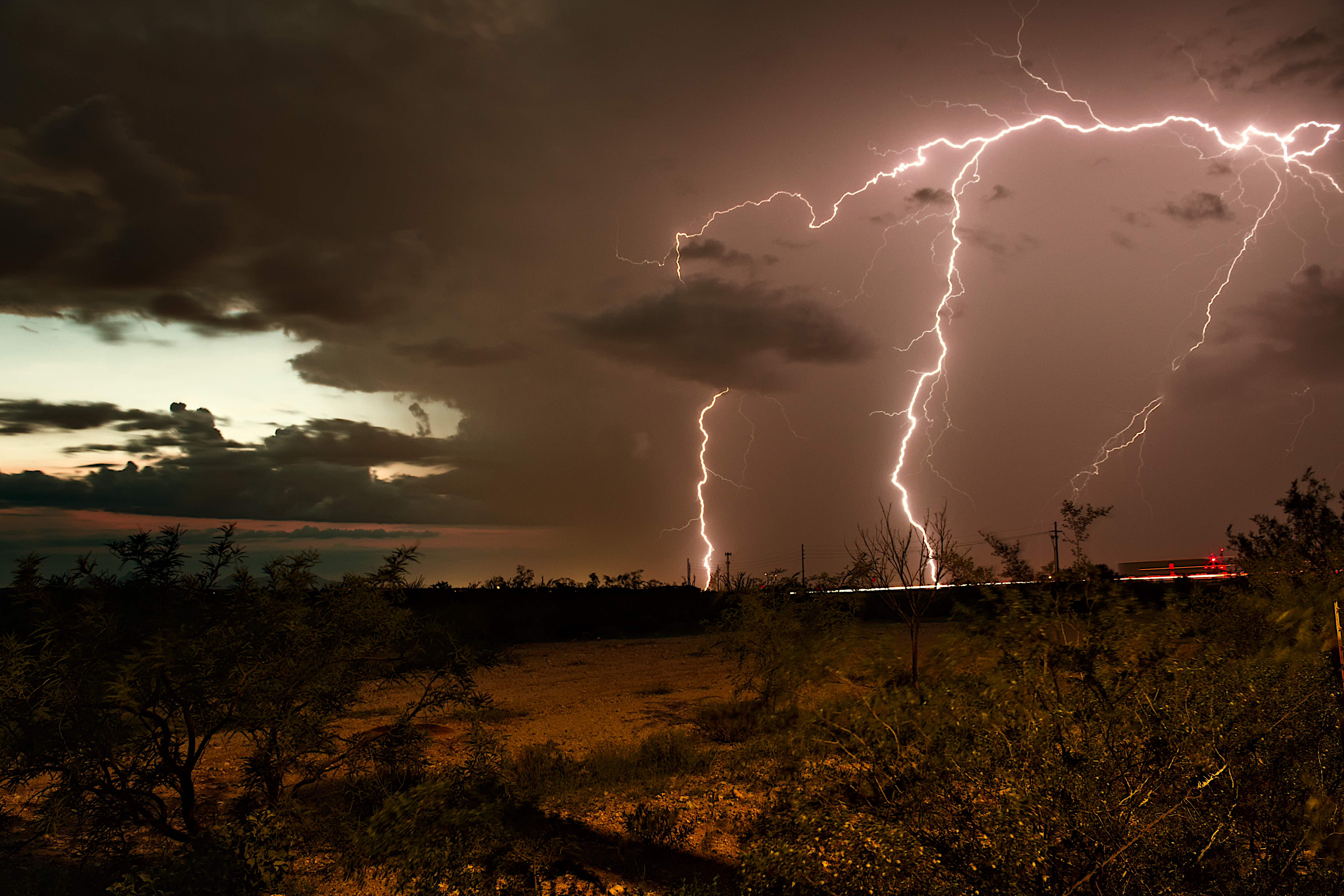 Thunderstorm Lightning Flash Twilight Nature Dark