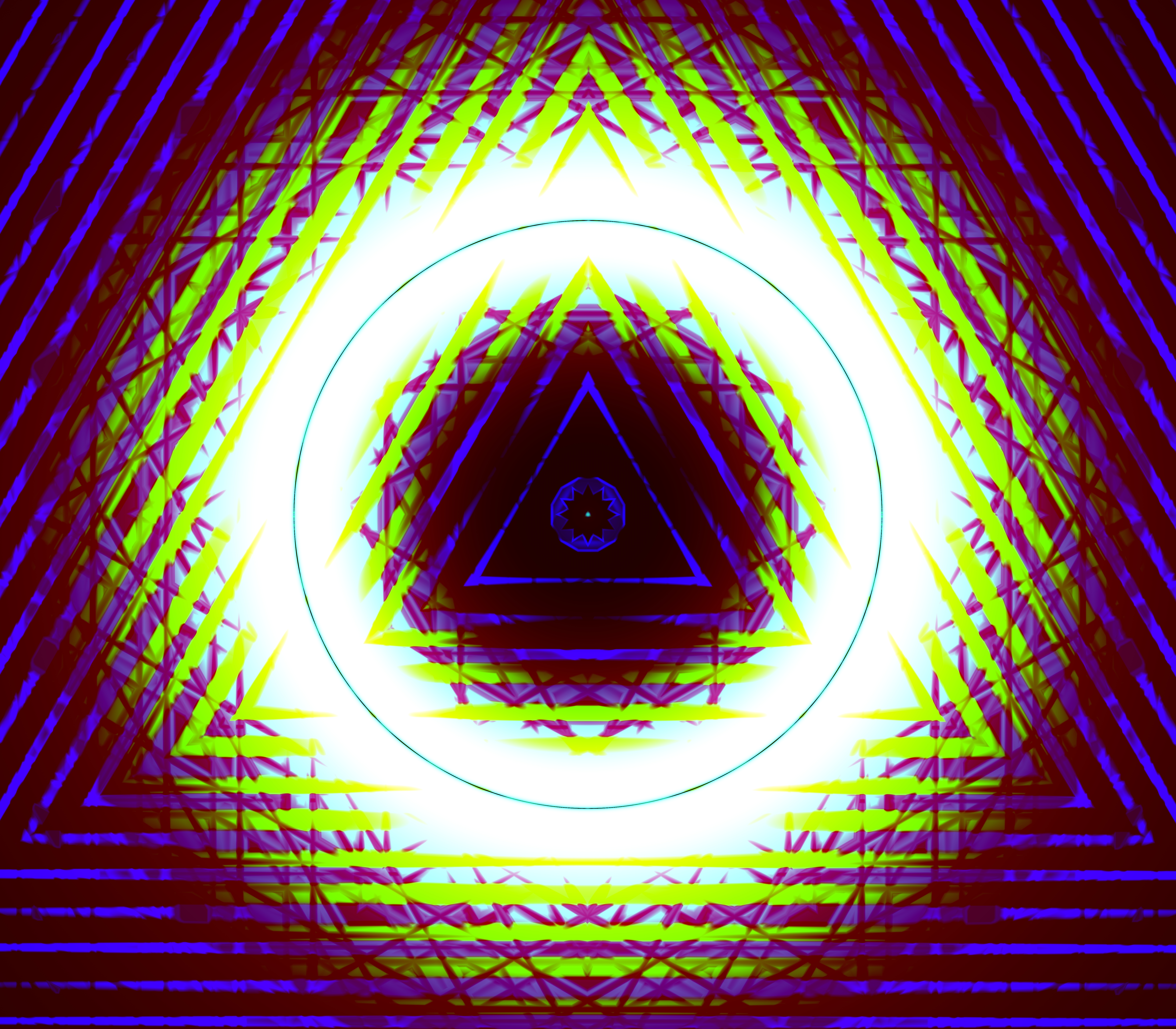 Triangles Shapes Glow Abstraction