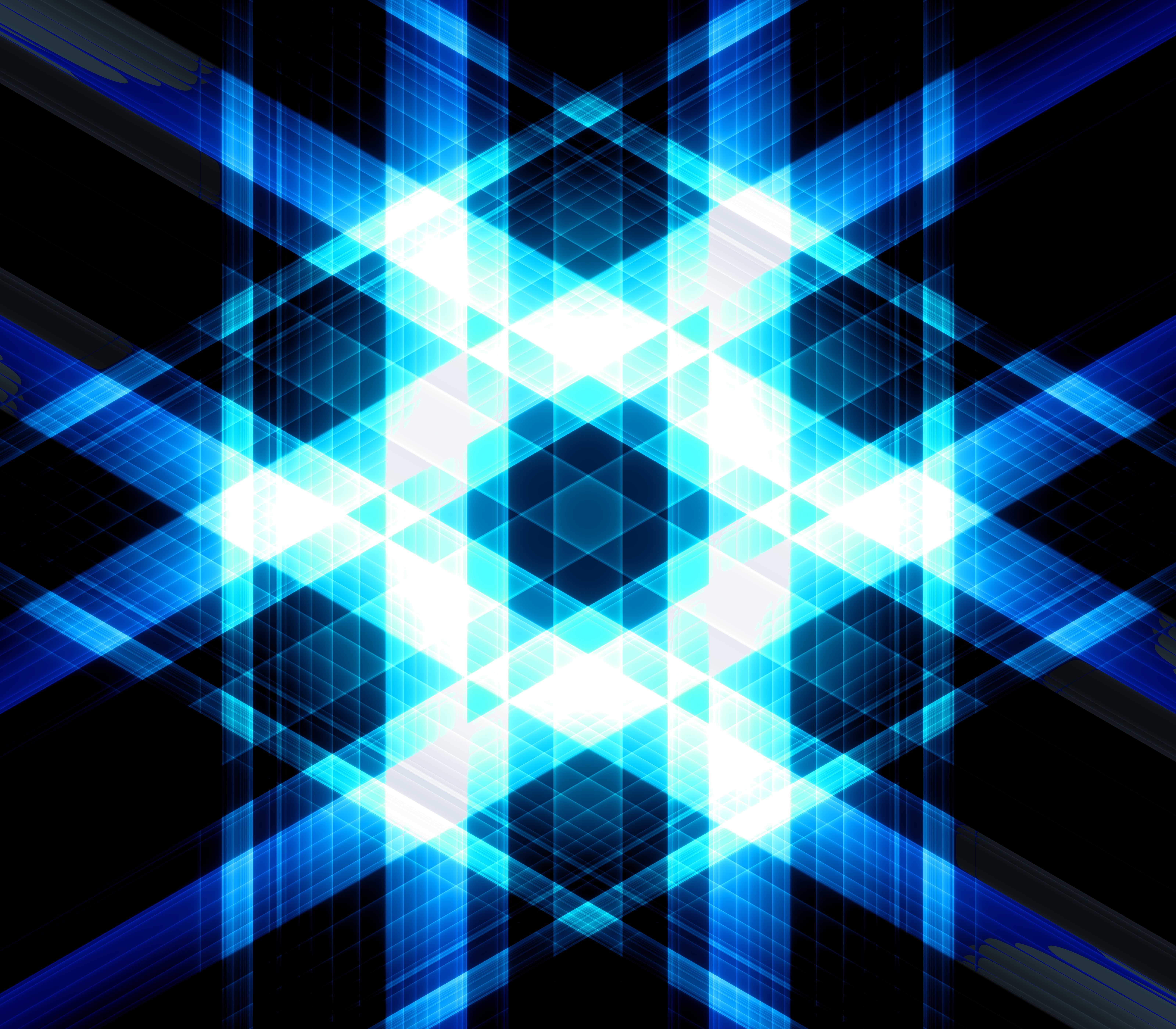 Triangles Stripes Glow Abstraction Blue