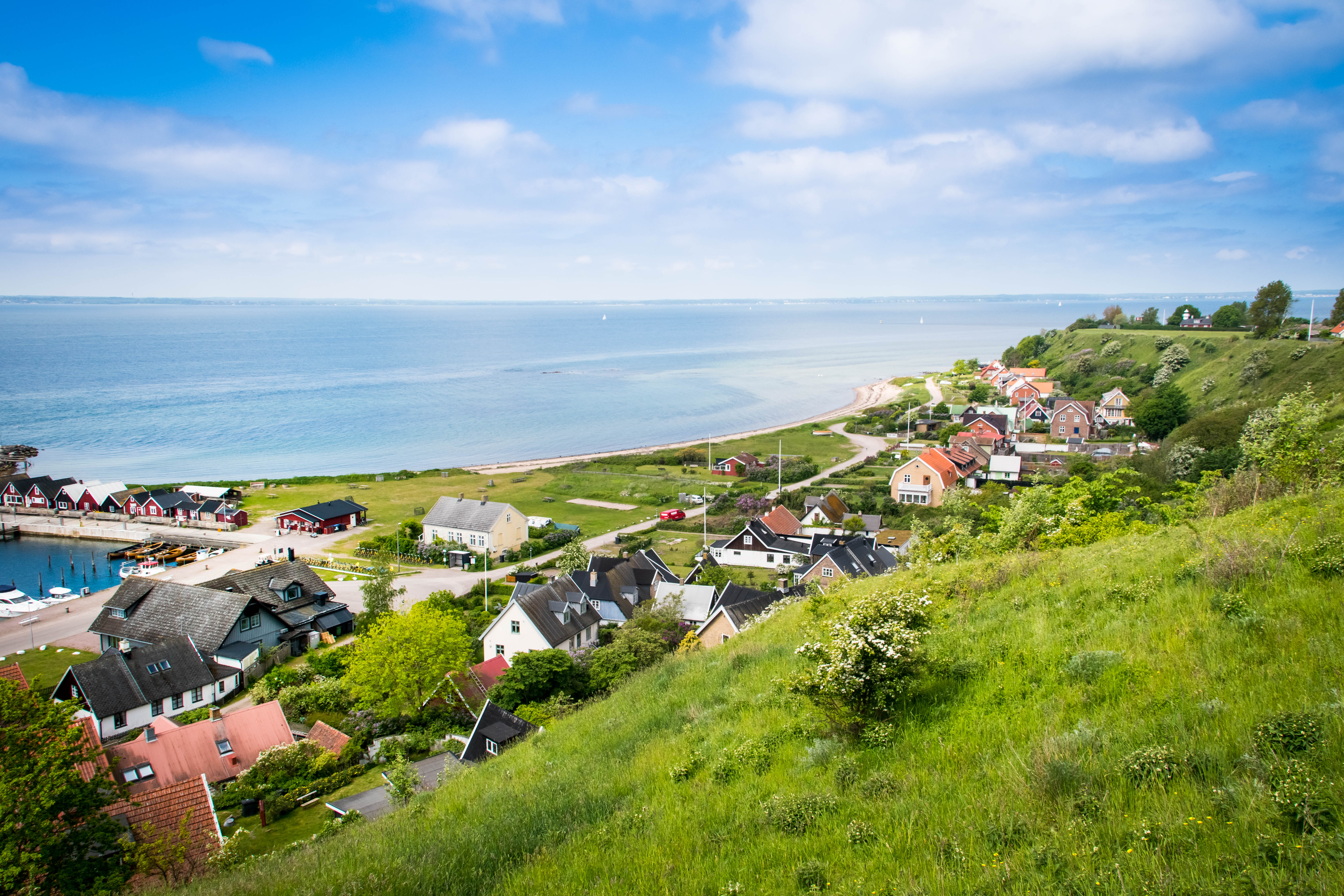 Village Houses Coast Sea Landscape