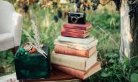Books Camera Wood Grapes Retro Aesthetics