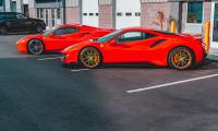 Ferrari Cars Sports-cars Red Parking Building