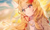 Girl Glance Maple-leaf Anime