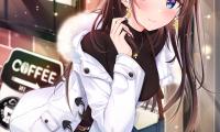 Girl Glance Smile Snow Anime
