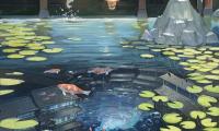 Girl Kimono Pond Fish Underwater-world