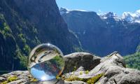 Glass-ball Ball Reflection Mountains Macro