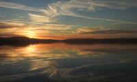 Lake Horizon Reflection Sunset