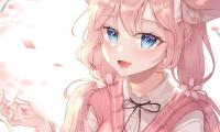 Neko Ears Smile Anime Pink