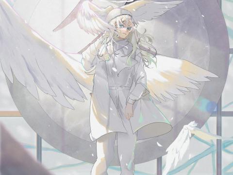 Angel Wings Anime Art White