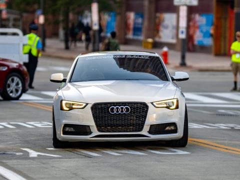 Audi Car White Front-view Road