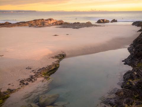 Beach Coast Sea Water Horizon Twilight