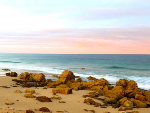 Beach Sand Stones Sea Landscape