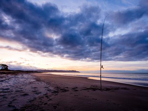 Beach Sea Fishing-rod Fishing Twilight